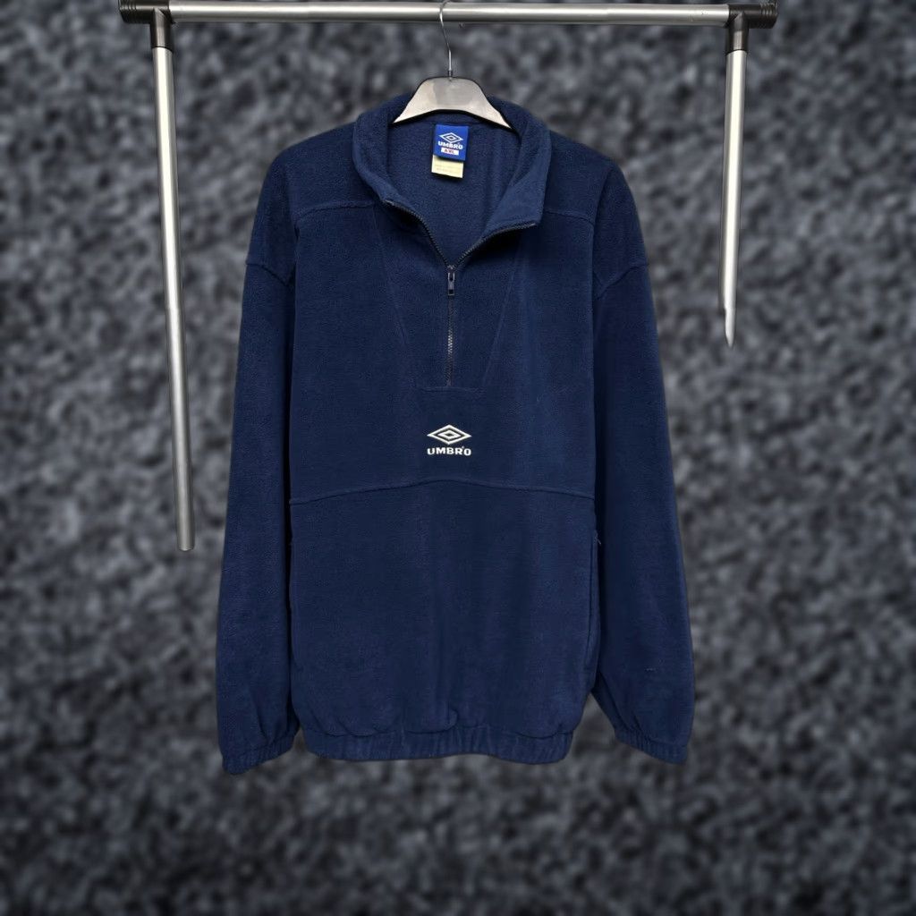 Umbro Umbro 90s Vintage Center Logo Fleece Jacket XL Mens Blue Size US XL / EU 56 / 4 - 1 Thumbnail