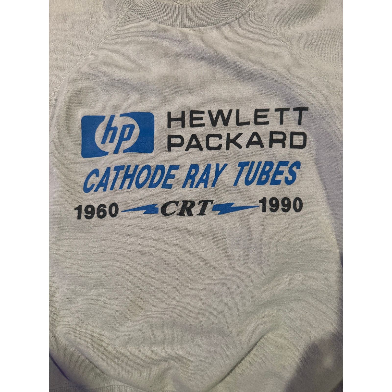 Hanes White 1990 HP Tech CRT Monitors Sweater Size US M / EU 48-50 / 2 - 2 Thumbnail