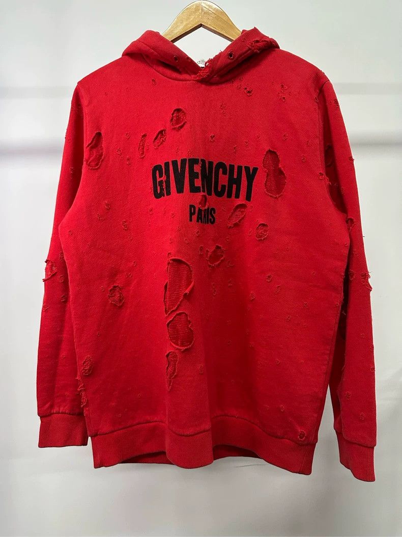 Givenchy Givenchy Classic Burnt-Out Hole Hoodie Size US S / EU 44-46 / 1 - 1 Thumbnail