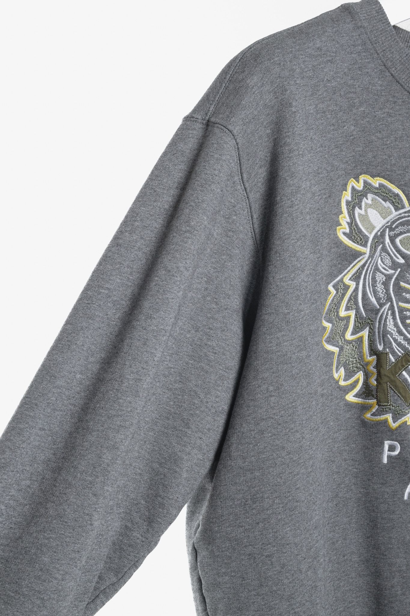 Kenzo Kenzo Grey Logo Embroidered Sweater Size L / US 10 / IT 46 - 5 Thumbnail