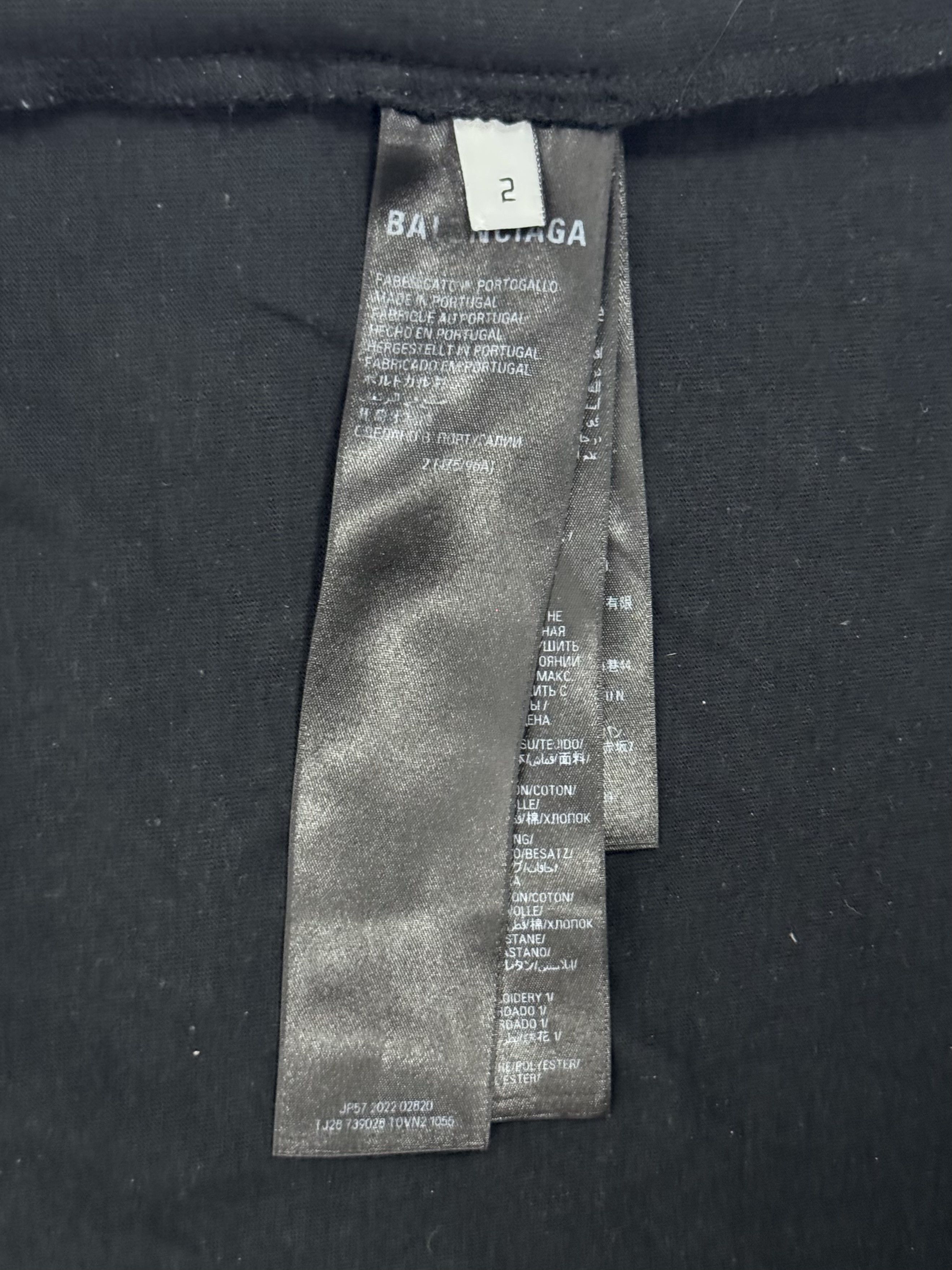 Balenciaga Oversized Distressed Logo-Appliquéd Cotton-Jersey T-Shirt Size US M / EU 48-50 / 2 - 8 Thumbnail