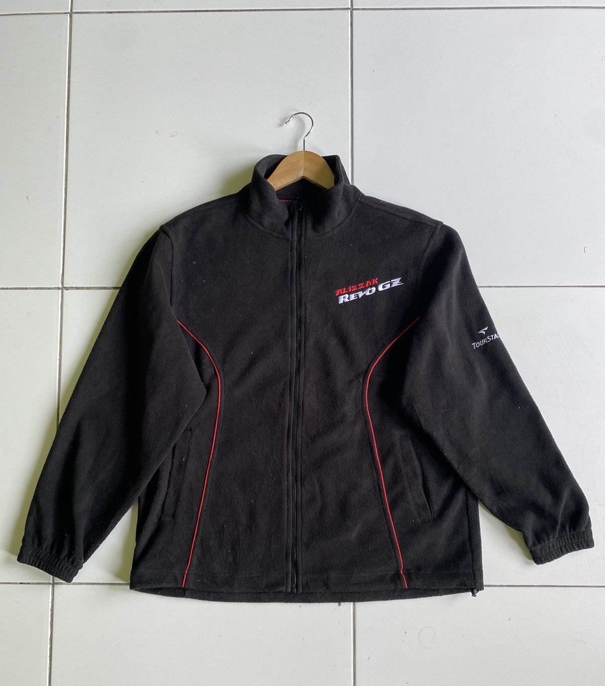 image of Moto x Sports Specialties Bridgestone Blizzak Fleece Zip Up Black Jacket, Men's (Size Medium)