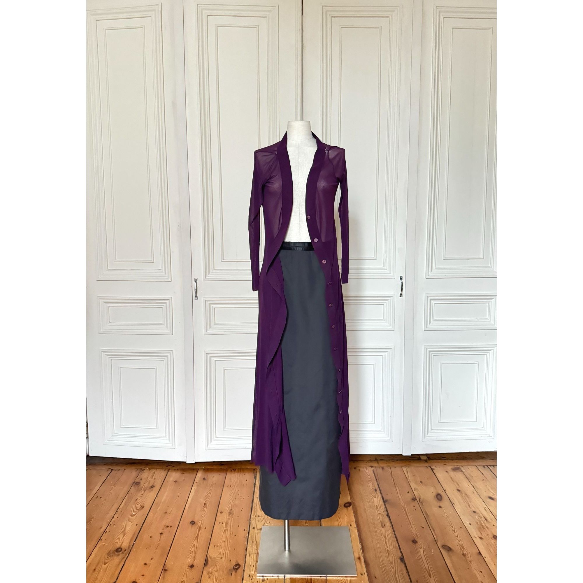 Jean Paul Gaultier Jean Paul Gaultier Maille Vintage Purple Mesh Long Cardigan Size M / US 6-8 / IT 42-44 - 2 Thumbnail