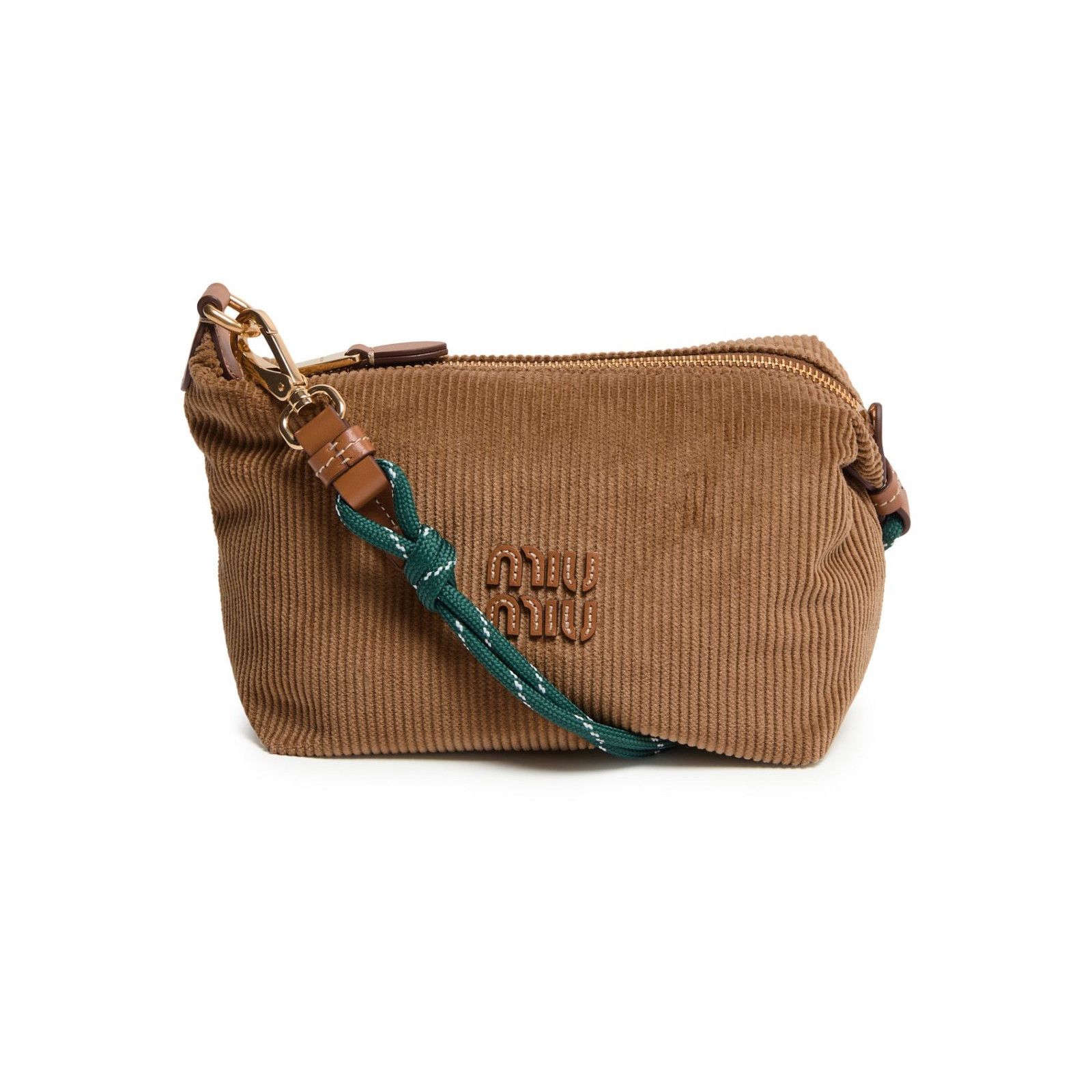 Miu Miu MIU MIU $1270 Cinnamon/Green Corduroy Pouch New & Authentic Size ONE SIZE - 1 Thumbnail