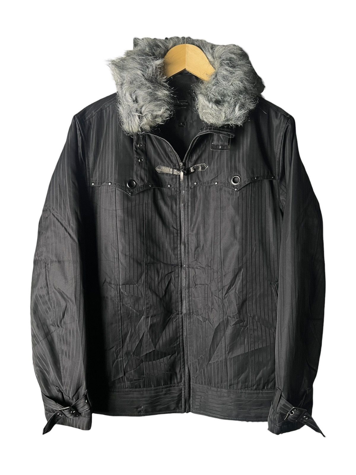 Japanese Brand Splendid Satisfaction Bondage Fur Biker Jacket Vkei Iswn Lgb Size US L / EU 52-54 / 3 - 2 Thumbnail