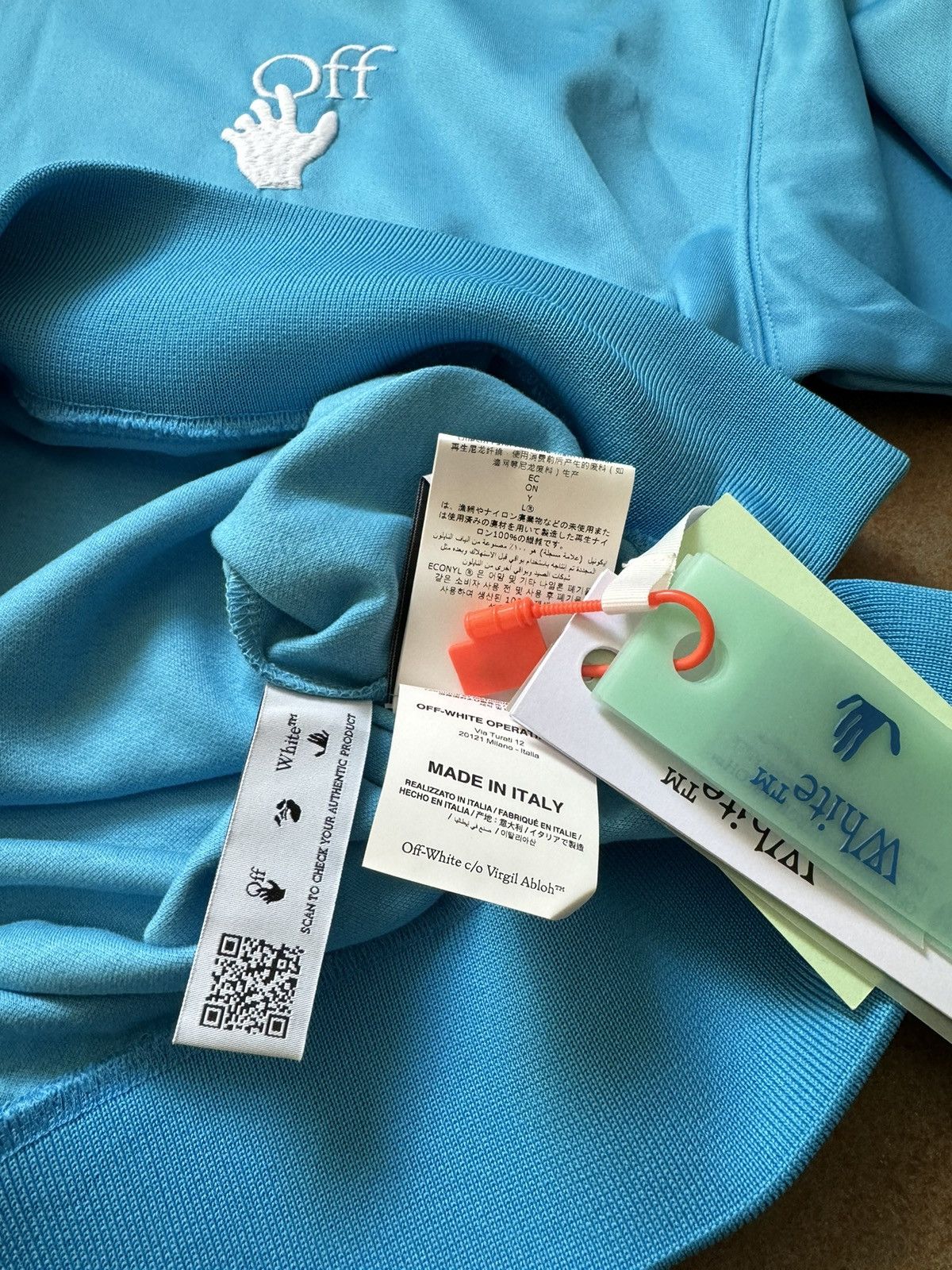 Off-White Off-White Hand Logo Hoodie Blue Small Size US S / EU 44-46 / 1 - 11 Thumbnail