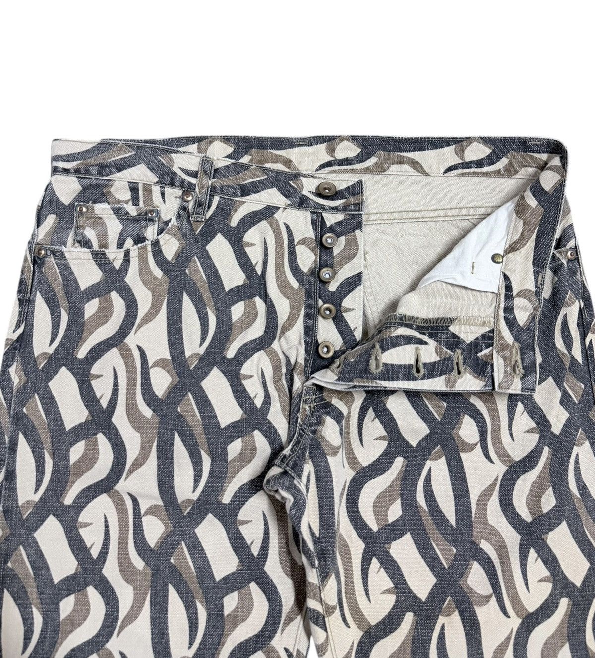 If Six Was Nine Vtg🔥Gogmagog Inspired Number Nine Tribal Camo Denim Size US 36 / EU 52 - 9 Thumbnail