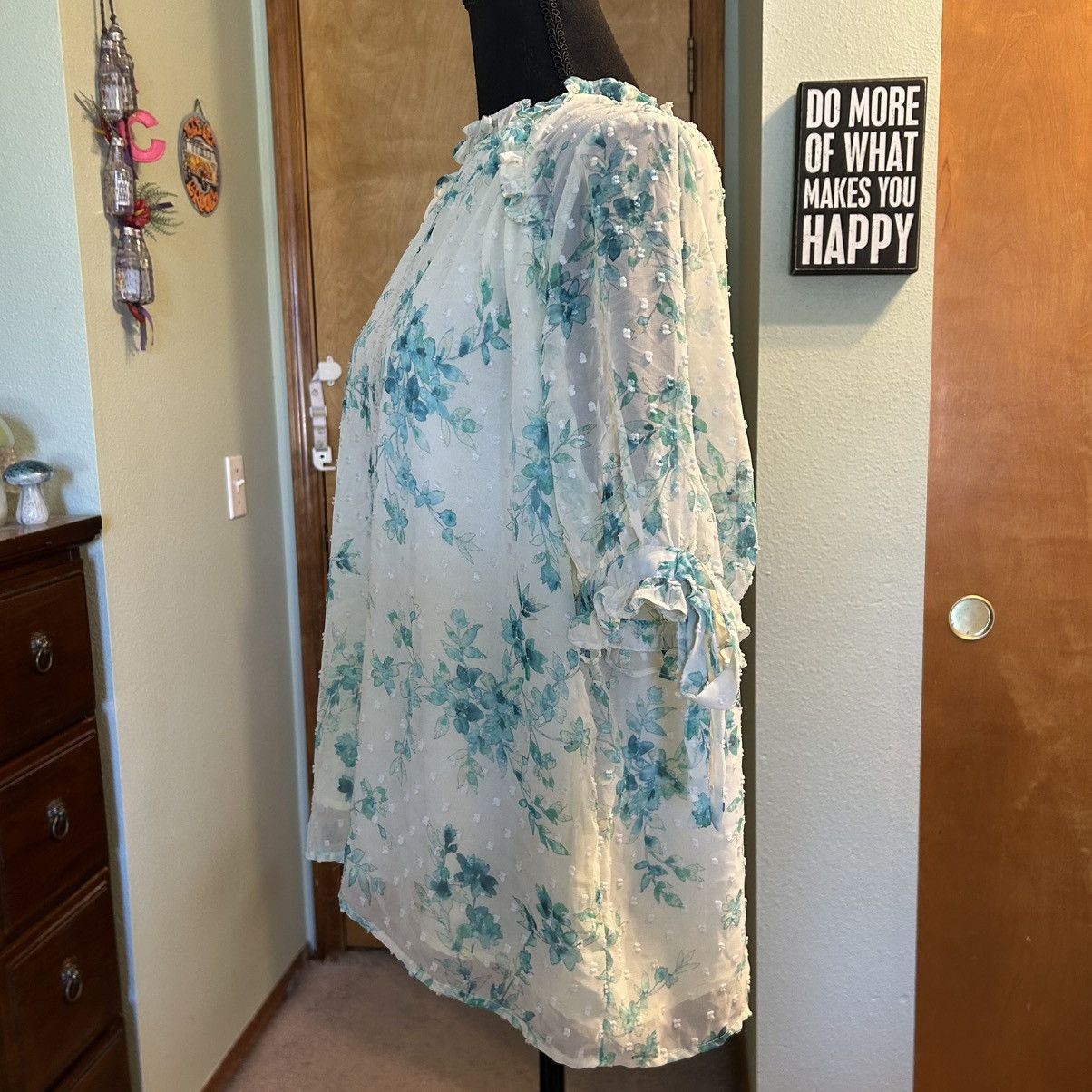 Other CeCe light yellow floral print short sleeve blouse XL Size XL / US 12-14 / IT 48-50 - 4 Thumbnail