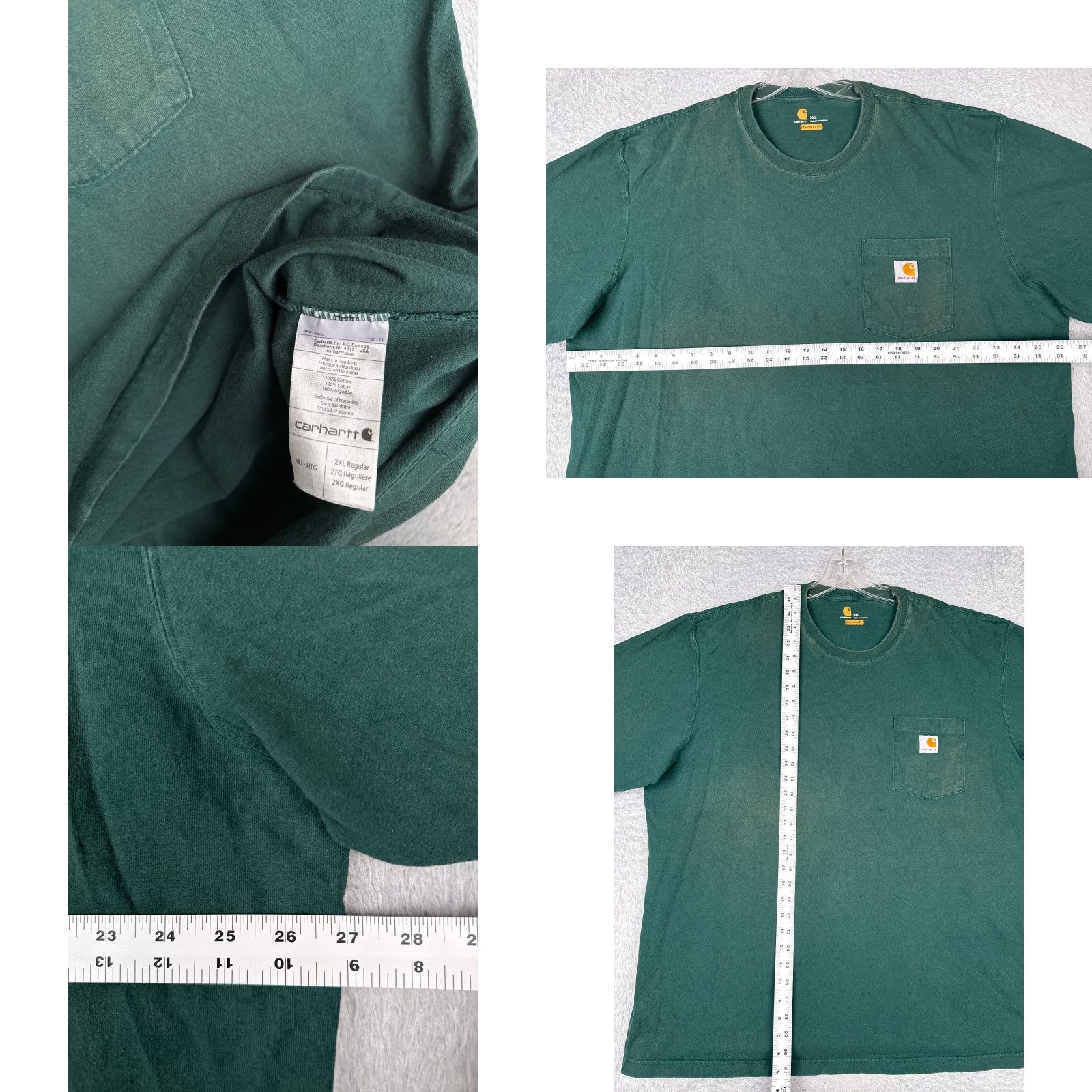 Carhartt VINTAGE Carhartt Shirt Mens 2XL Green Short Sleeve Pocket Crew Cotton Blend READ Size US XXL / EU 58 / 5 - 8 Thumbnail