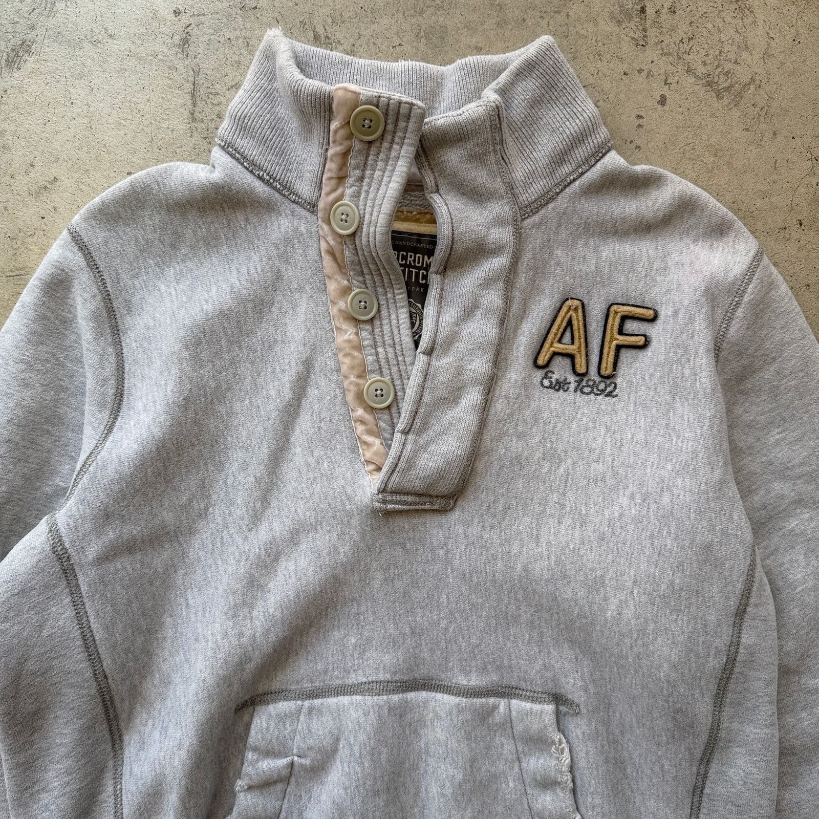 Abercrombie & Fitch Y2K Abercrombie & Fitch AF Henley Hoodie Sweatshirt Size M / US 6-8 / IT 42-44 - 1 Thumbnail