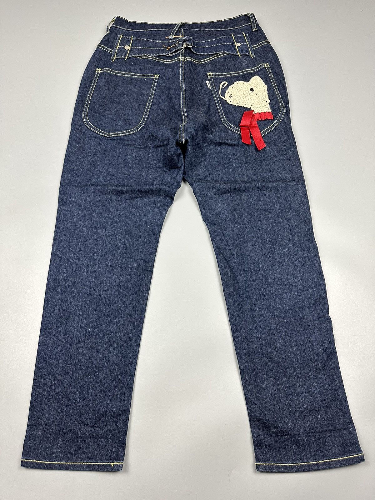 Issey Miyake × Ne-Net Ne-Net by Issey Miyake Embroidered Buckle Back Denim Size US 28 / EU 44 - 5 Thumbnail