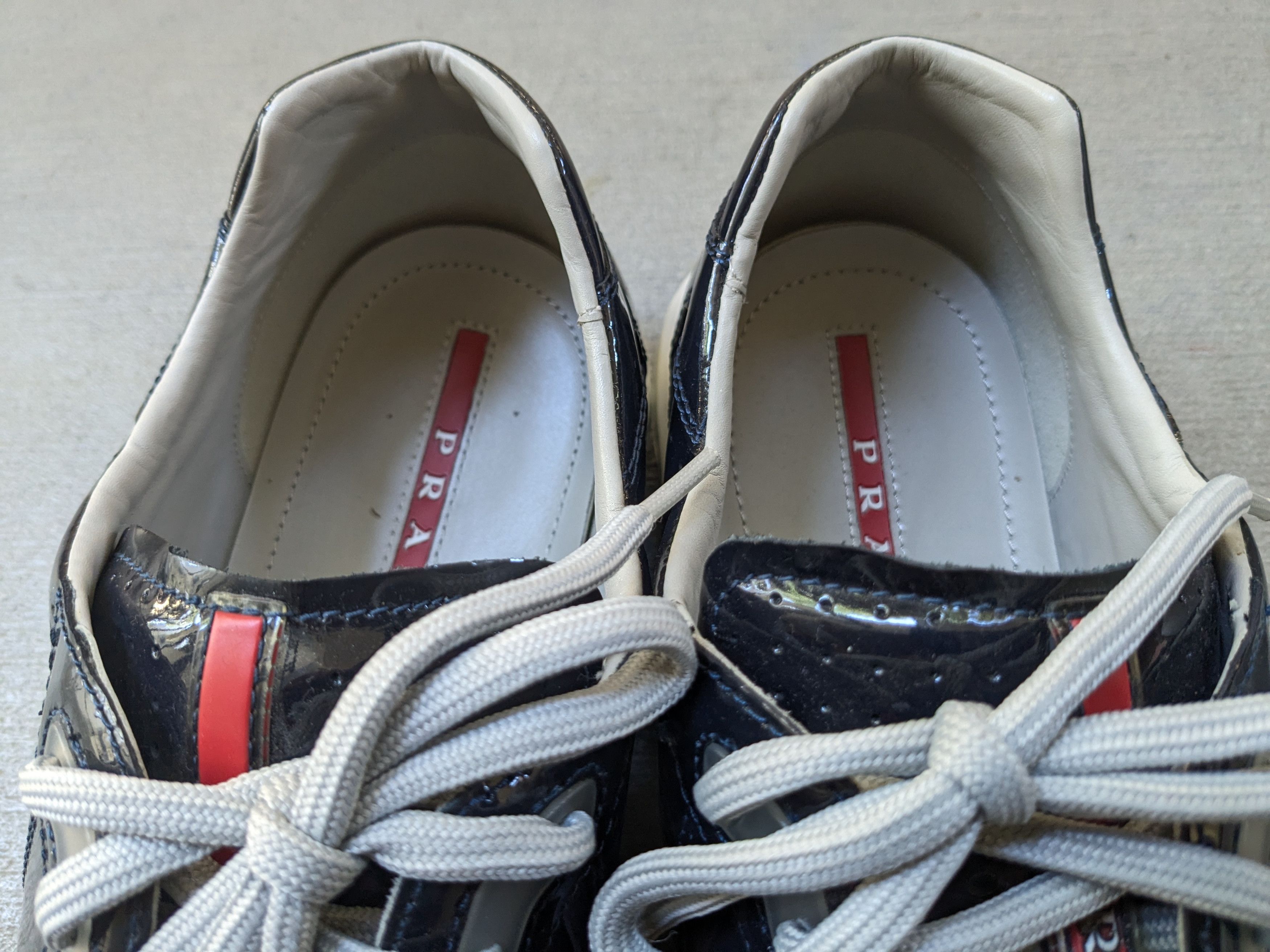 Prada Prada America's Cup Sneakers Navy Blue Patent Leather 12.5 Size US 12.5 / EU 45-46 - 4 Thumbnail