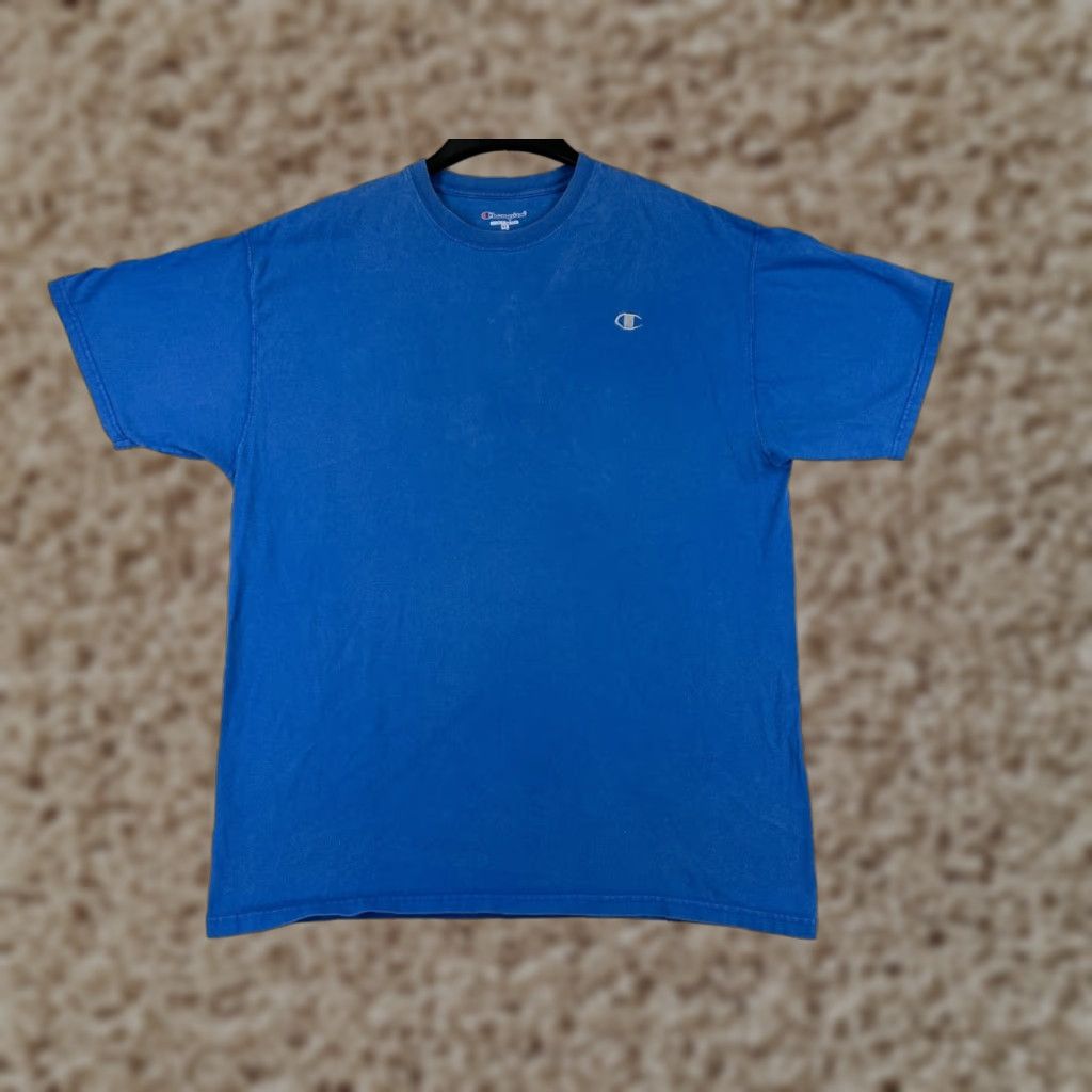 Champion Champion Shirt Mens XL Blue Short Sleeve Crew Neck Logo 100% Cotton Size US XL / EU 56 / 4 - 1 Thumbnail