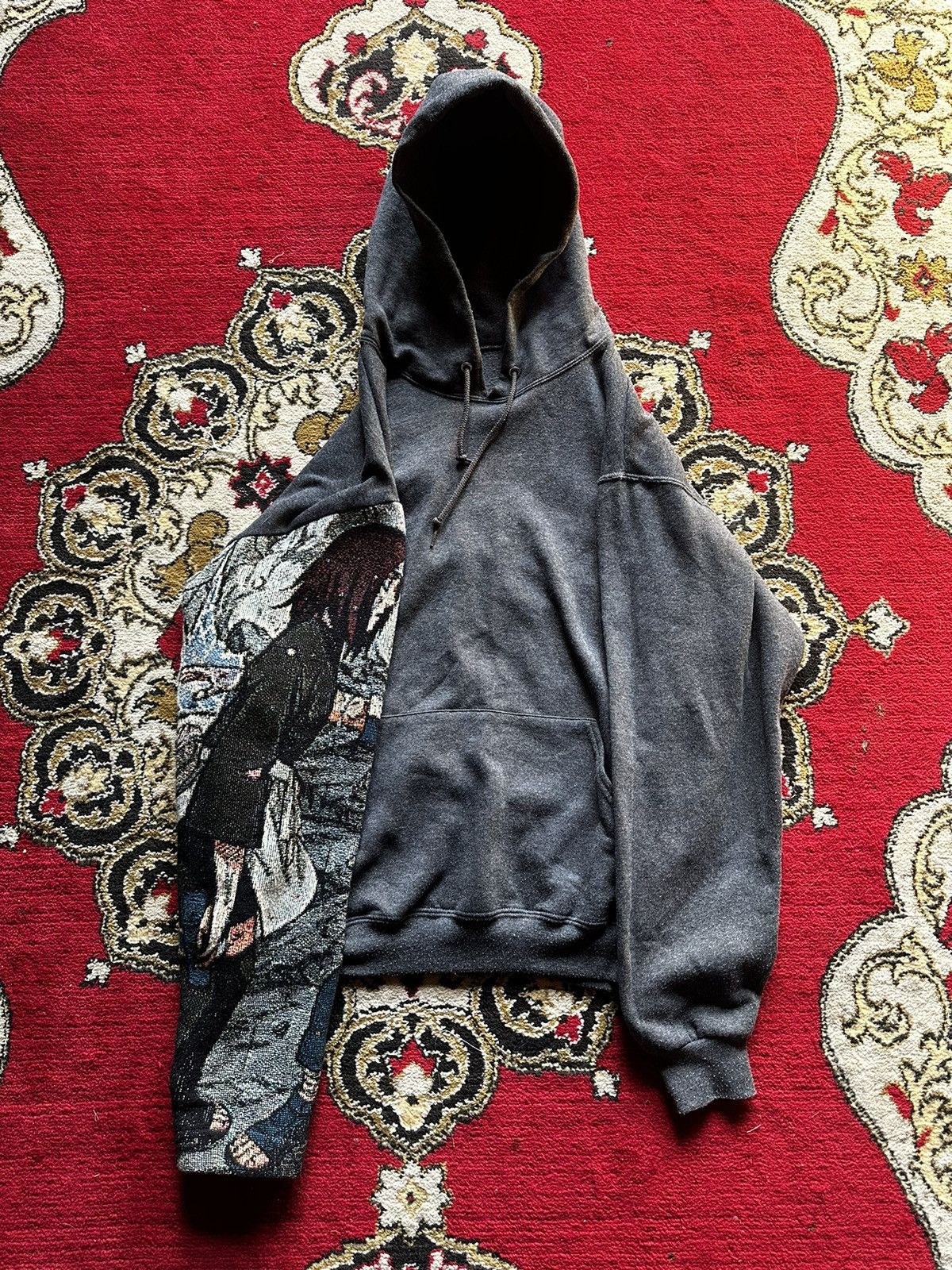 image of Sagesone “Kakashi X Rin" Sleeve Hoodie in Grey, Men's (Size Medium)