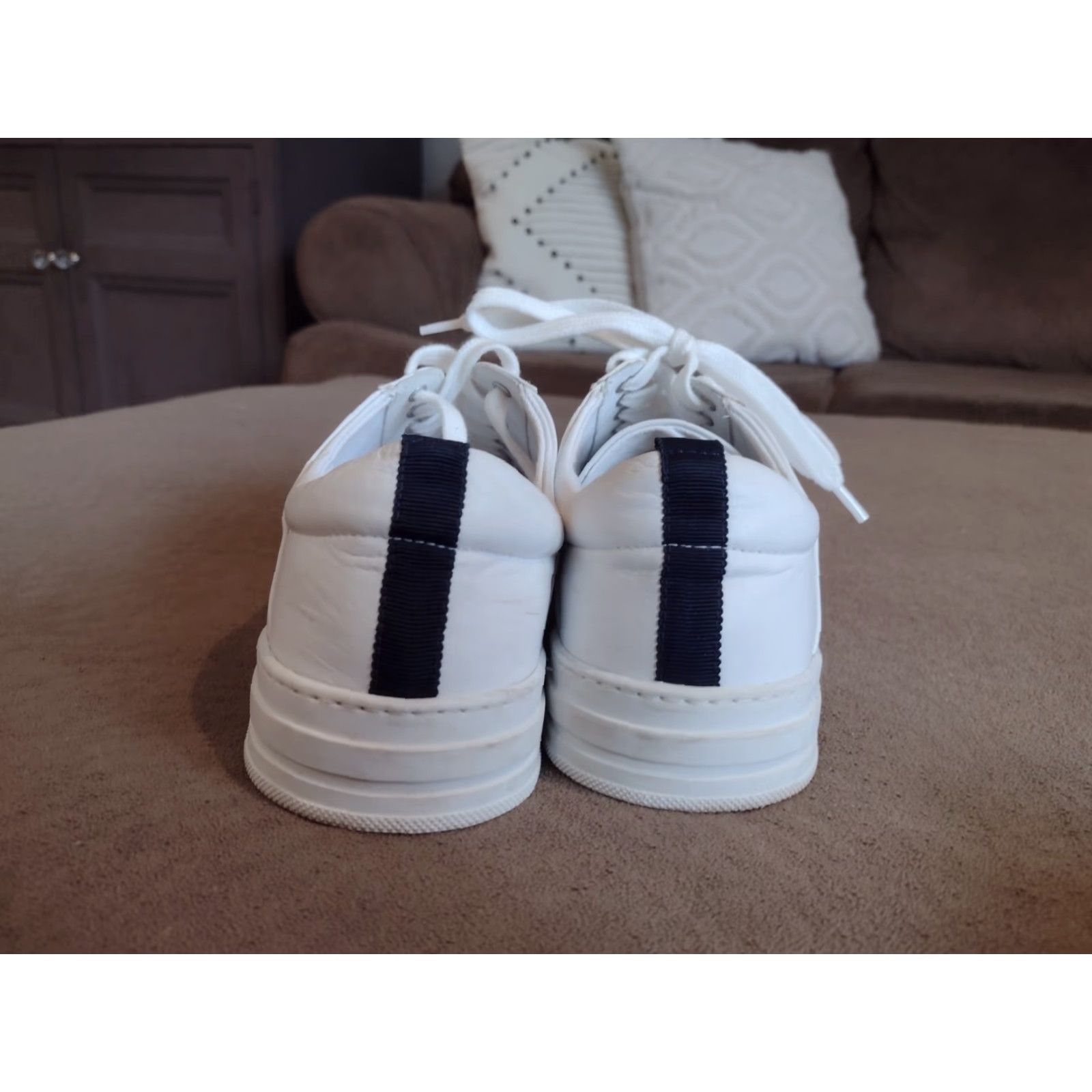 Boden Boden Maria Shoes Women's 40 / 8.5 White Leather Low Top Casual Lace Up Sneakers Size M / US 6-8 / IT 42-44 - 6 Thumbnail
