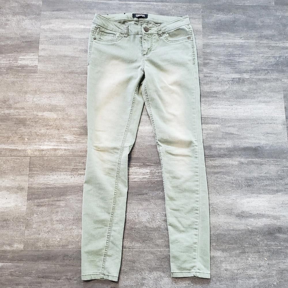 Forever 21 Olive Faded F21 Denim Pant Size 27" / US 4 / IT 40 - 1 Thumbnail