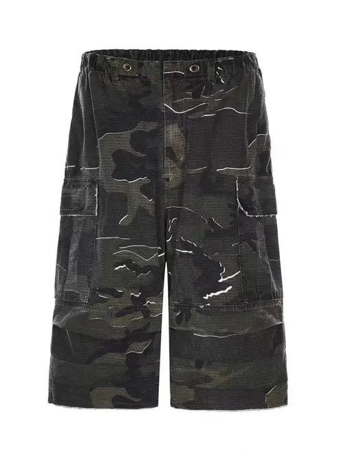 Vintage Miyazaki x Shia Camo Cargo Wide Leg Baggy Cargo Shorts Size US 32 / EU 48 - 4 Thumbnail