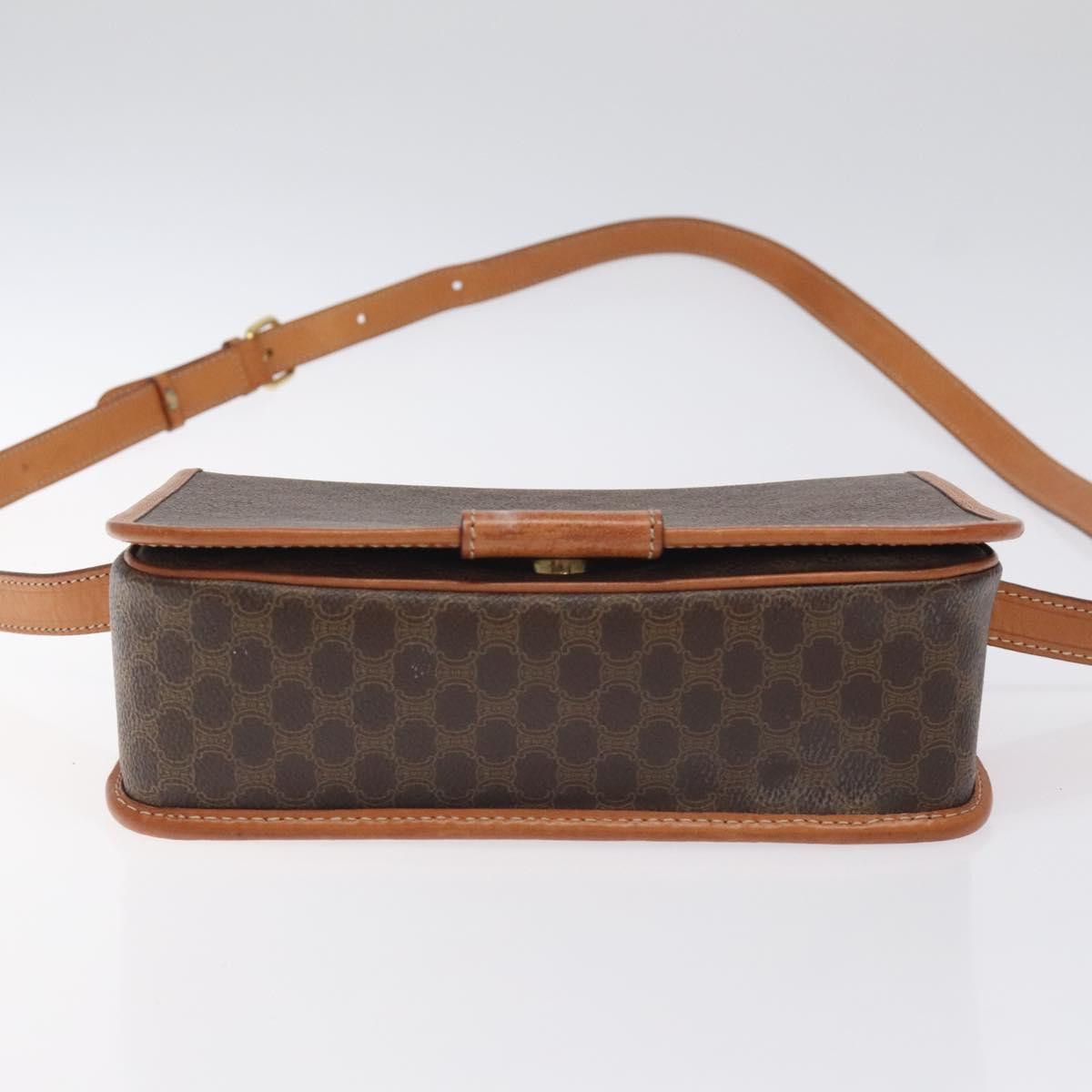 Celine CELINE Macadam Canvas Shoulder Bag Pvc Leather Brown Gold Size ONE SIZE - 9 Thumbnail