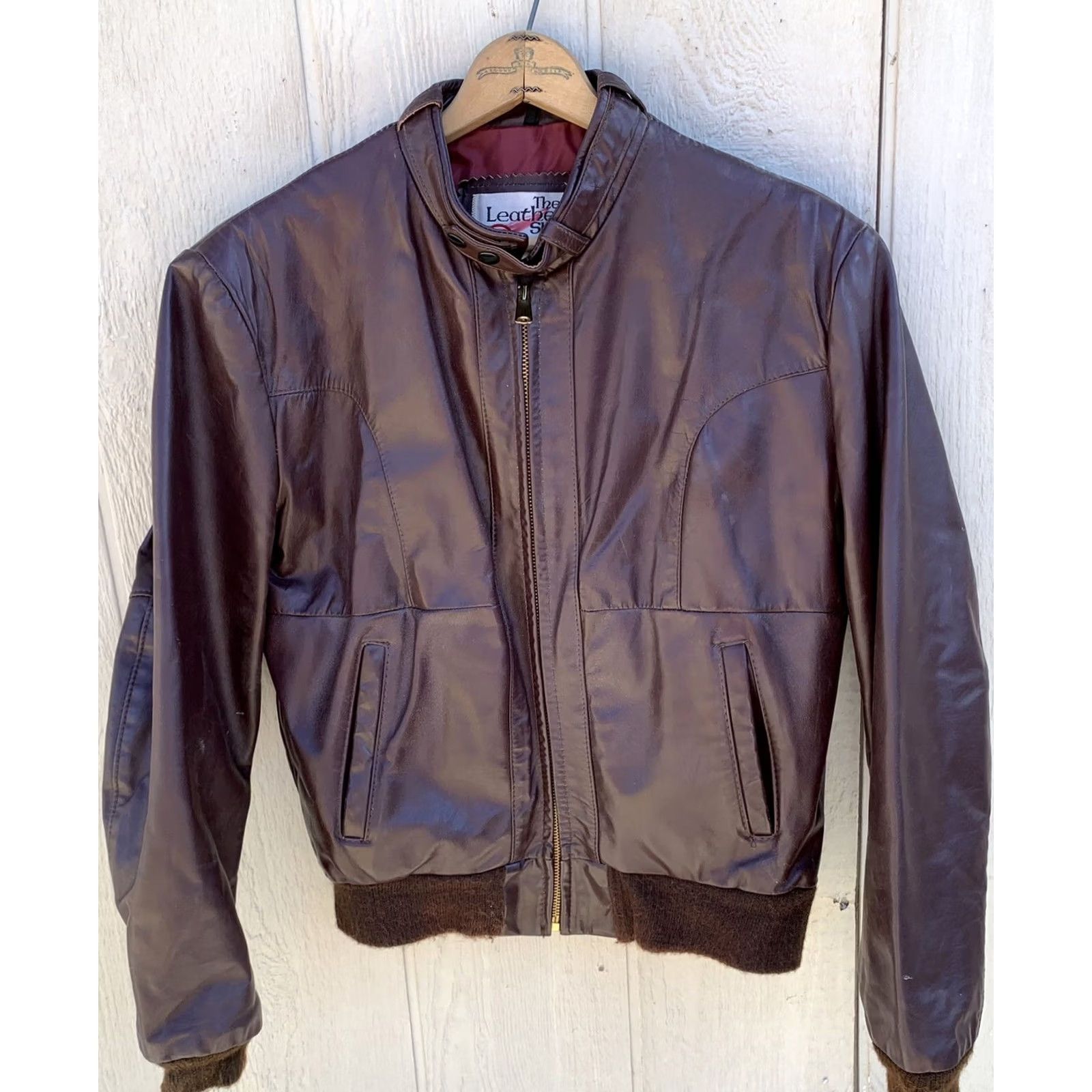 Sears VINTAGE Sears The Leather Shop leather jacket racer jacket 38 reg Brown Mens Jacket Size 38 Racer Vintage Leather Shop Sears Mens Jacket Size US XXS / EU 40 - 2 Thumbnail