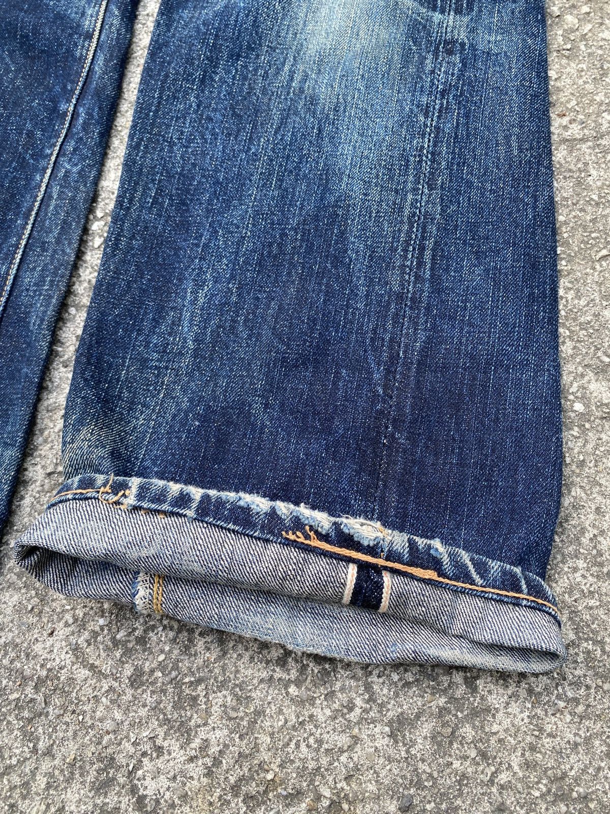The Flat Head Lot 3005-22 The Flat Head Selvedge Honeycomb Distressed Size US 29 - 6 Thumbnail