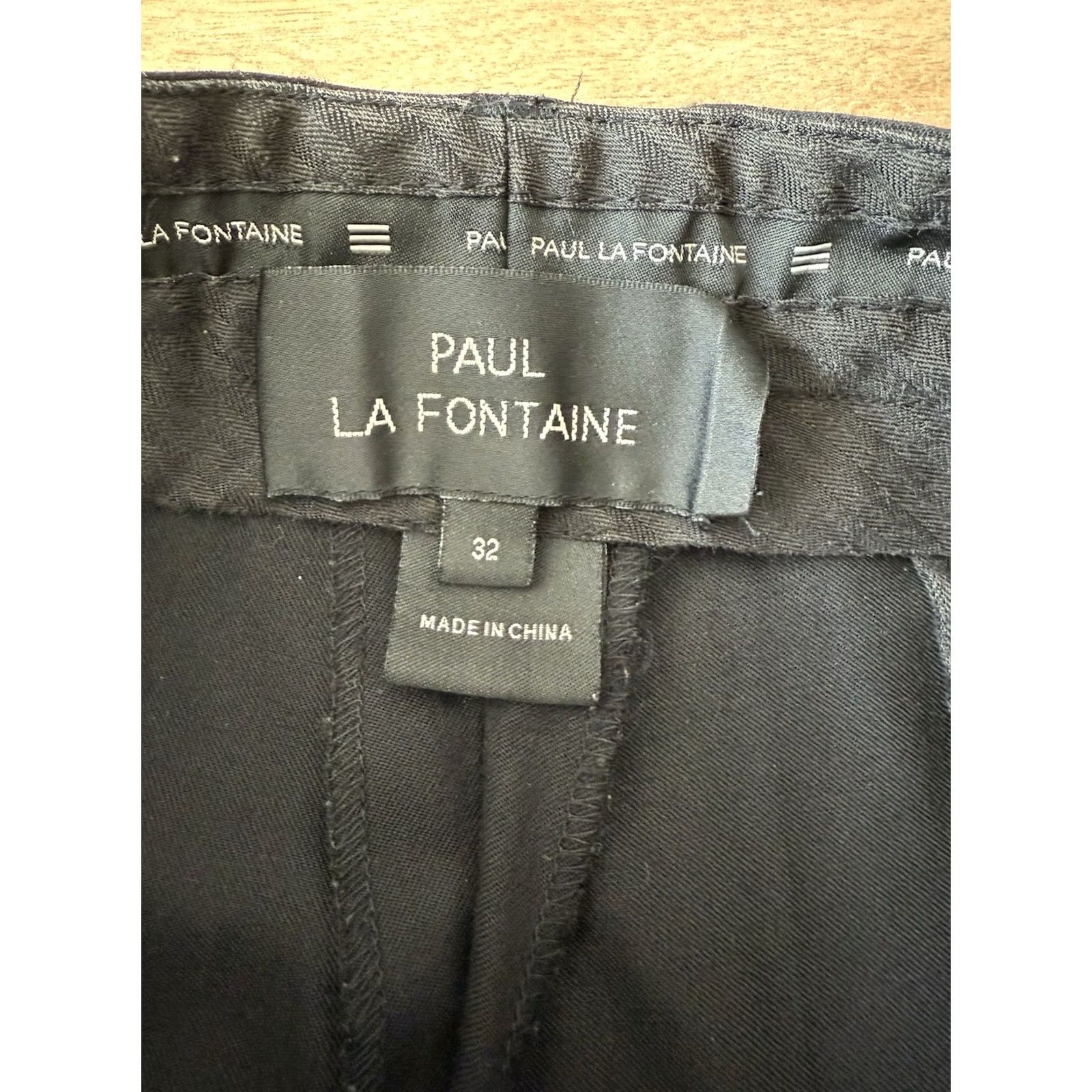 Vintage Paul La Fontaine Black Dress Pants Mens Size 32 Slim Wool Trousers 34x27.5 Flat Front Front Pockets Dress Pants Mens Black Wool Trousers Size US 32 / EU 48 - 3 Thumbnail