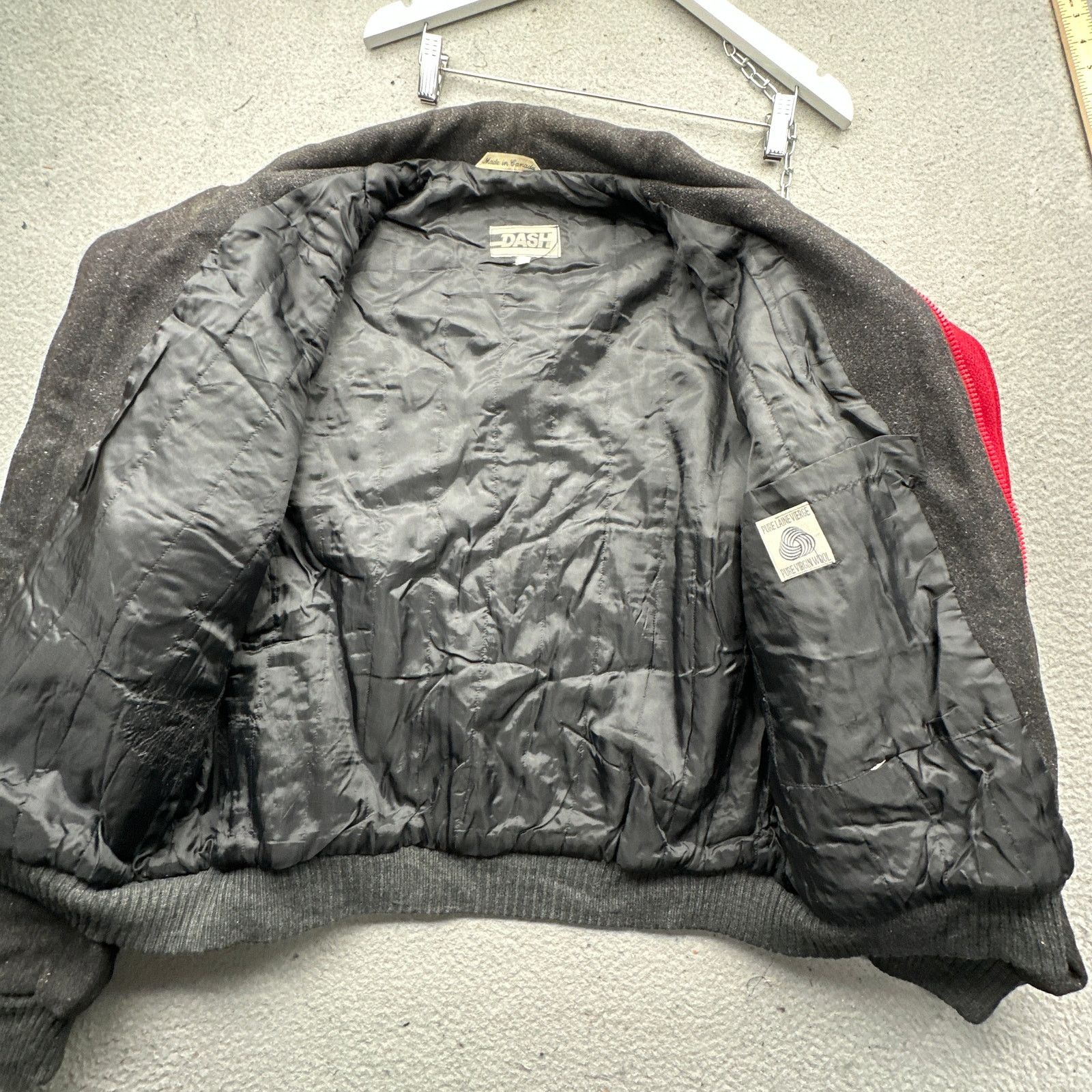 Other Vintage Dash Pure Wool Bomber Jacket Mens 44 Large Gray Size US L / EU 52-54 / 3 - 10 Thumbnail