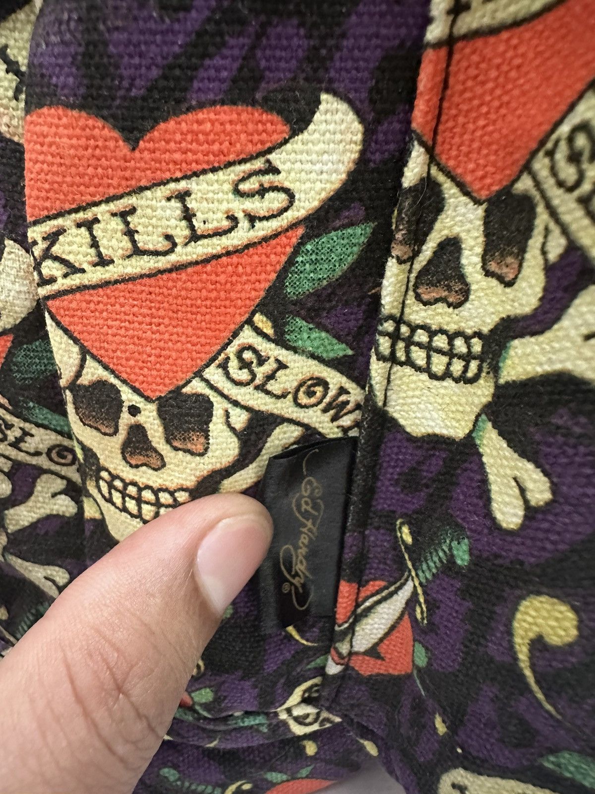 Ed Hardy RARE ‼️ Ed Hardy "Love Kills Slowly" OVP Backpack Size ONE SIZE - 8 Thumbnail