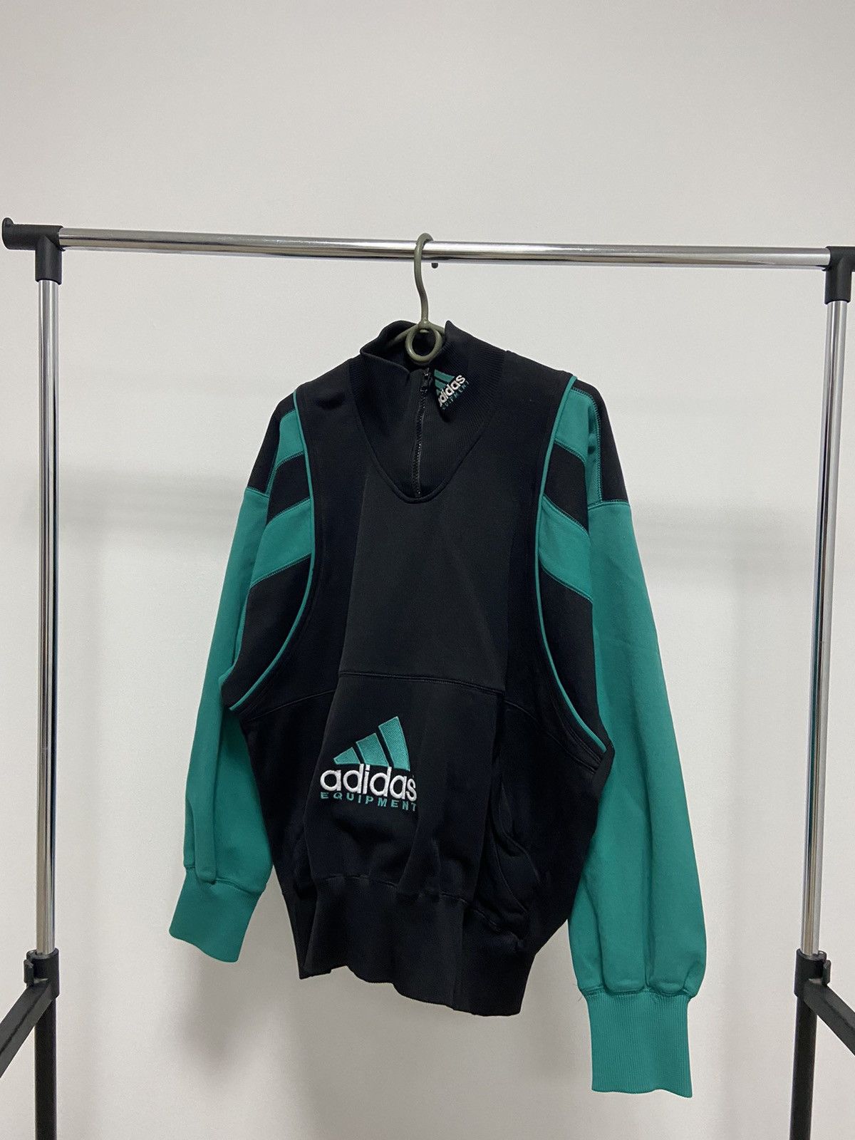 Adidas × Vintage Adidas Equipment Vintage Big Logo Sweatshirt 1/3 Zip 90s Size US M / EU 48-50 / 2 - 2 Thumbnail