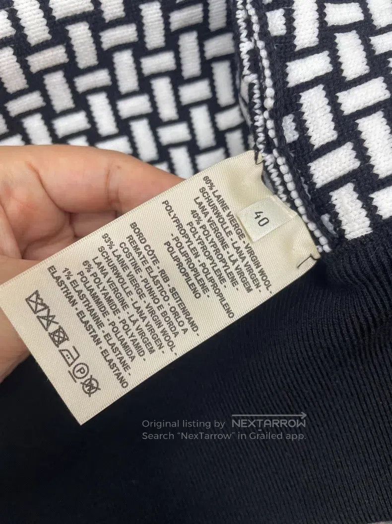 Hermes Hermes Black and white color-blocked wool blend knitted zi Size S / US 4 / IT 40 - 5 Thumbnail