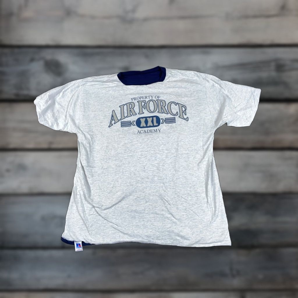 Russell Athletic VTG Russell Athletic US Air Force 2 Layer T-Shirt Adult XL Gray Heavyweight USA 1990s Mens T-Shirt Size US XL / EU 56 / 4 - 1 Thumbnail