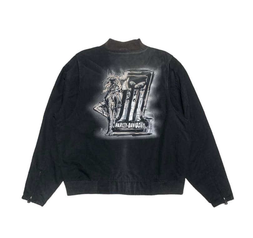Harley Davidson Vintage Harley Davidson Bomber Jacket Sun Faded Size US L / EU 52-54 / 3 - 1 Thumbnail