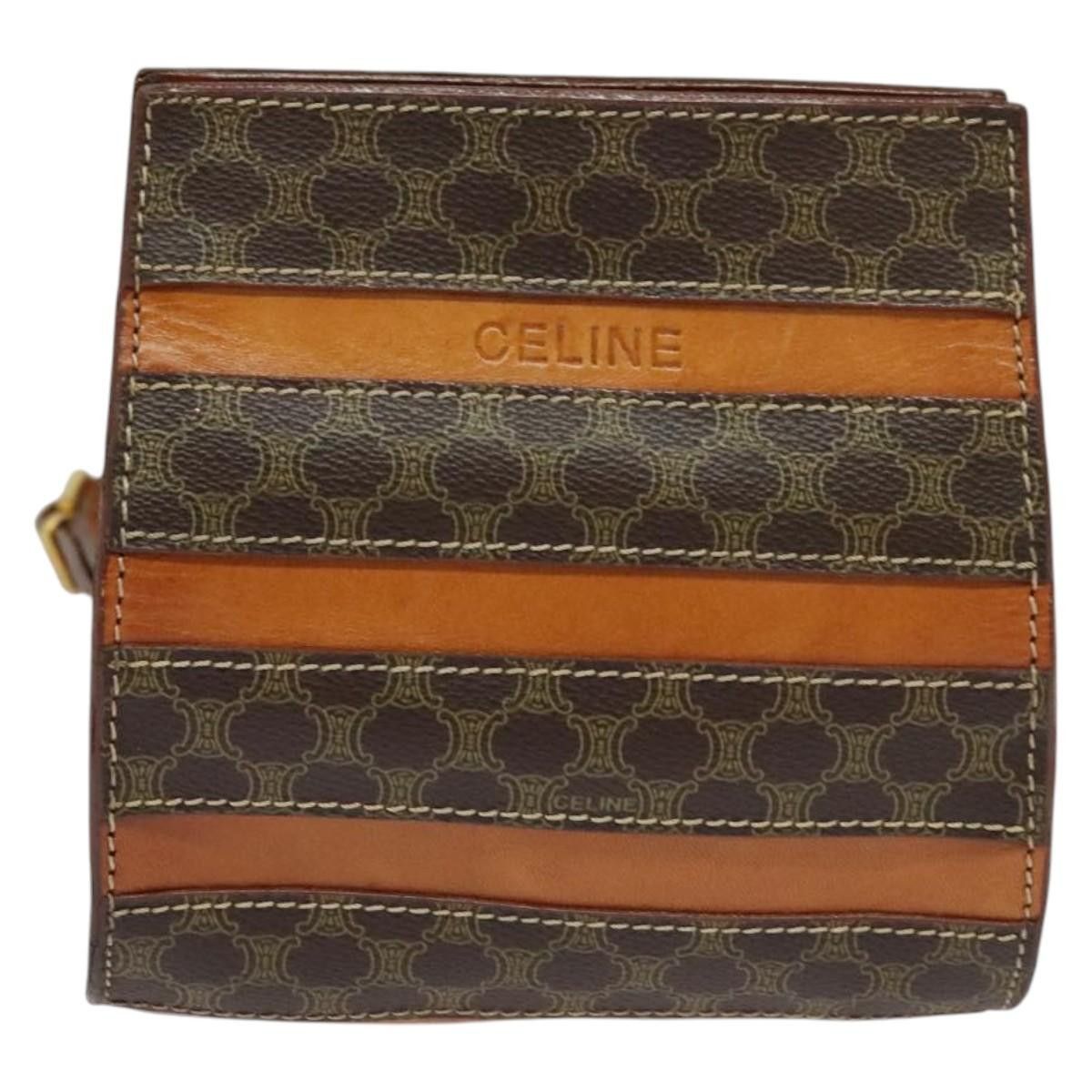 Celine CELINE Macadam Canvas Backpack Pvc Leather Brown Gold Size ONE SIZE - 2 Thumbnail