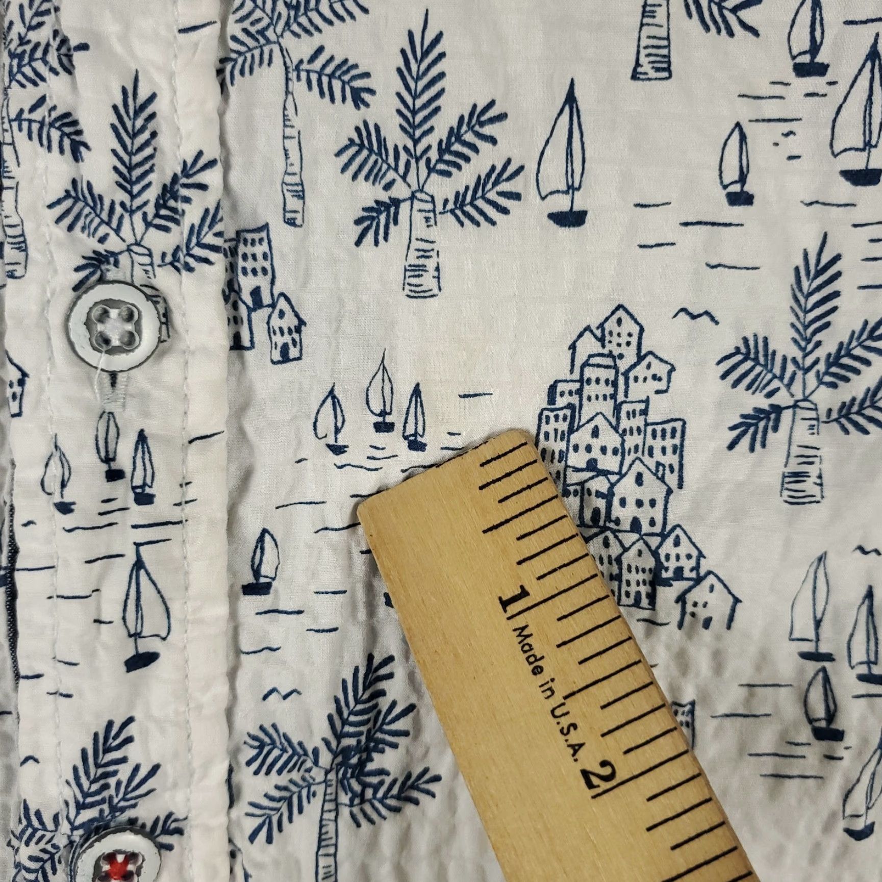 Tommy Bahama Tommy Bahama Shirt Men's Small White Graphic Print Stretch Cotton Button-Up Short Sleeve Tropical Casual Size US S / EU 44-46 / 1 - 3 Thumbnail