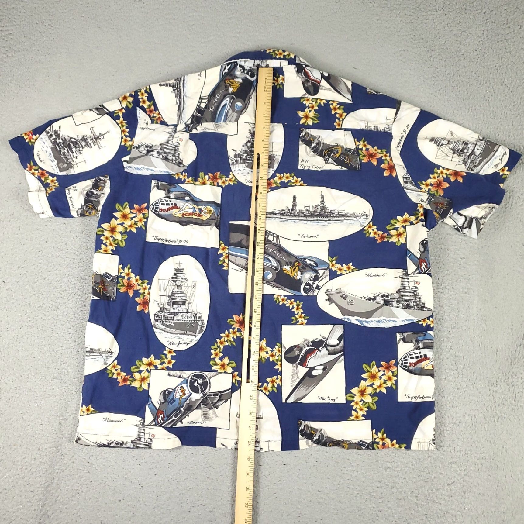 Vintage Kalaheo Shirt Men XL Blue White Hawaiian Button-Up Short Sleeve Geometric Pattern, Button Closure, Collared, Pocket, Cotton, Woven, Aloha Modern, Mens Size US XL / EU 56 / 4 - 4 Thumbnail