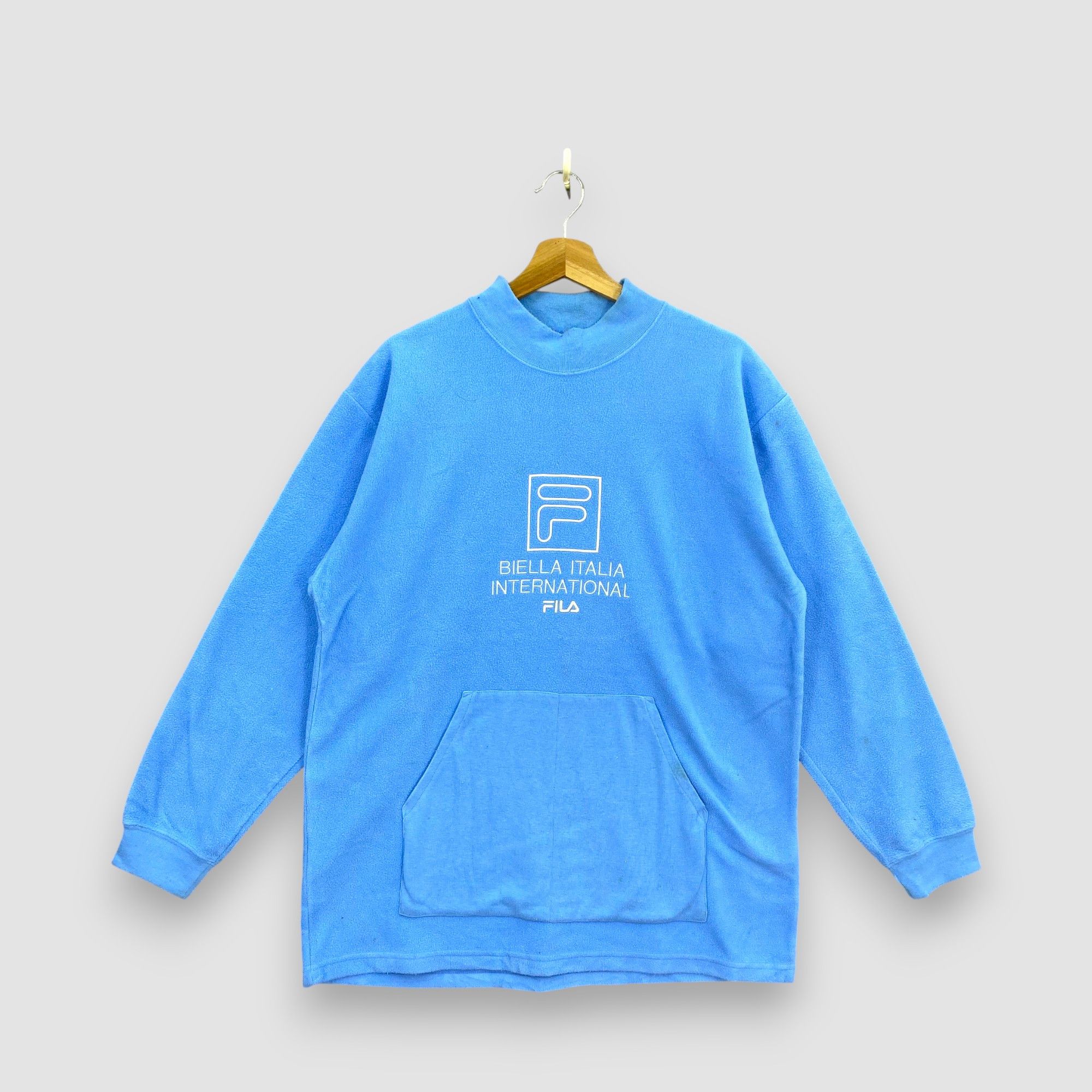 Fila Vintage 90s Fila Biella Italia Sweater Mock Neck Jumper Size US L / EU 52-54 / 3 - 1 Thumbnail