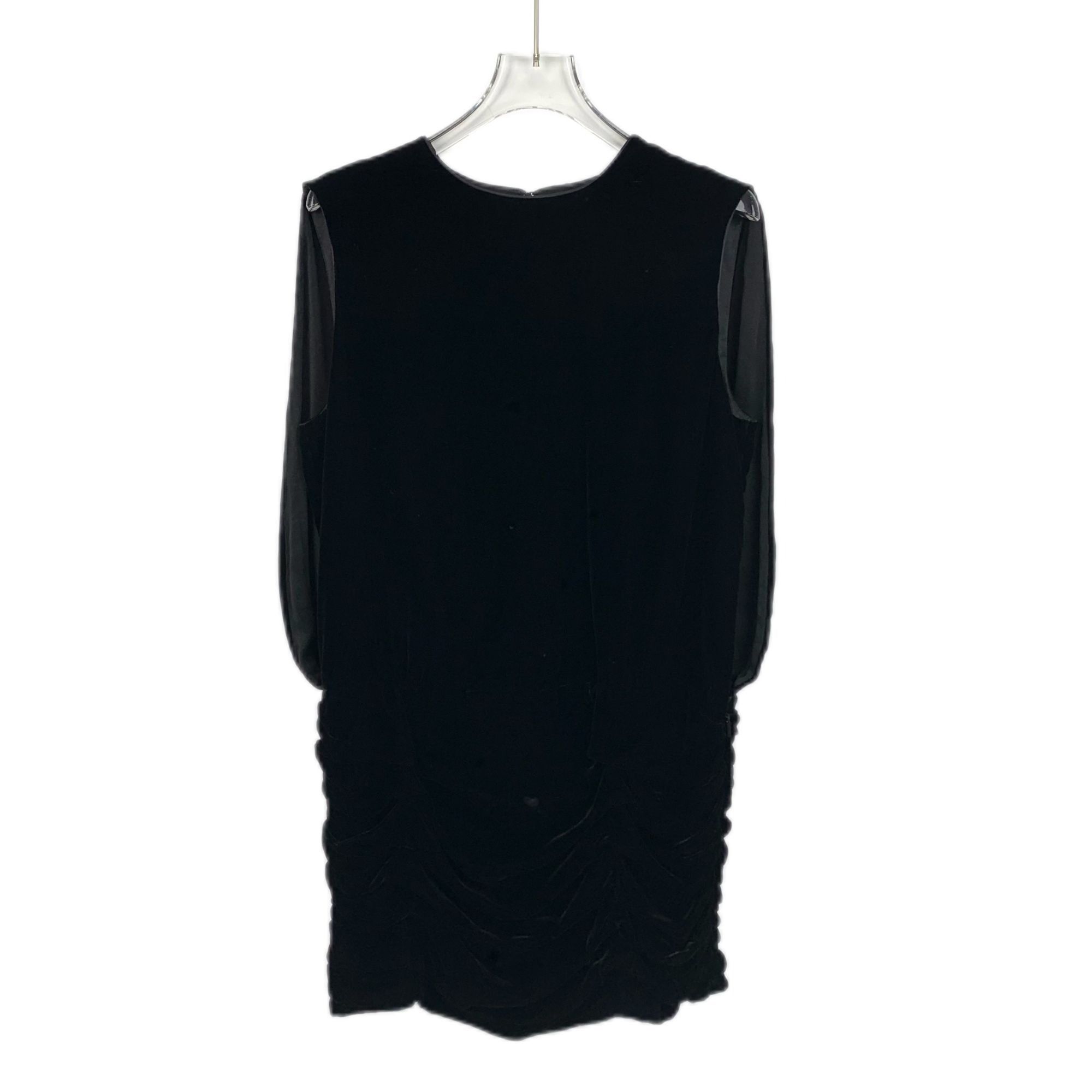 Saint Laurent Paris Black Velvet Sleeveless Crewneck Dress W