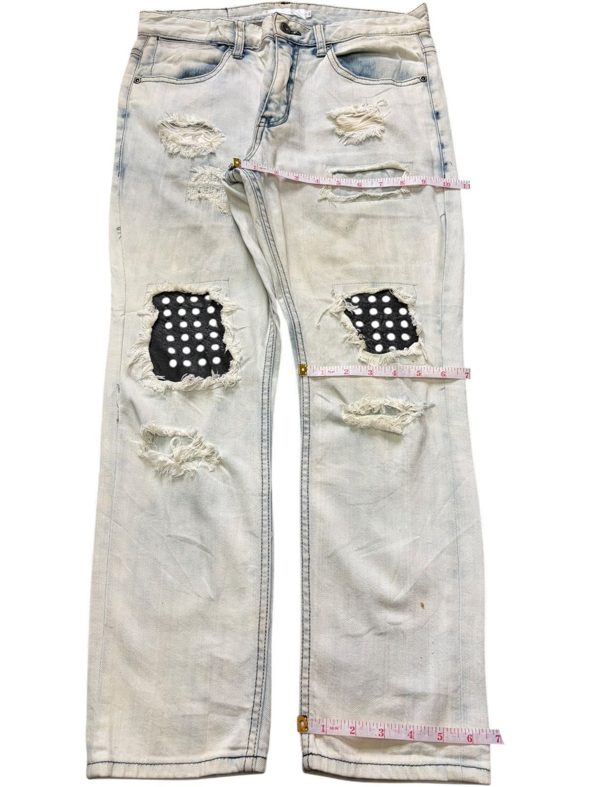 Ksubi Vintage Japanese Brand Studded Patch Distress Jeans Size 30" / US 8 / IT 44 - 8 Thumbnail