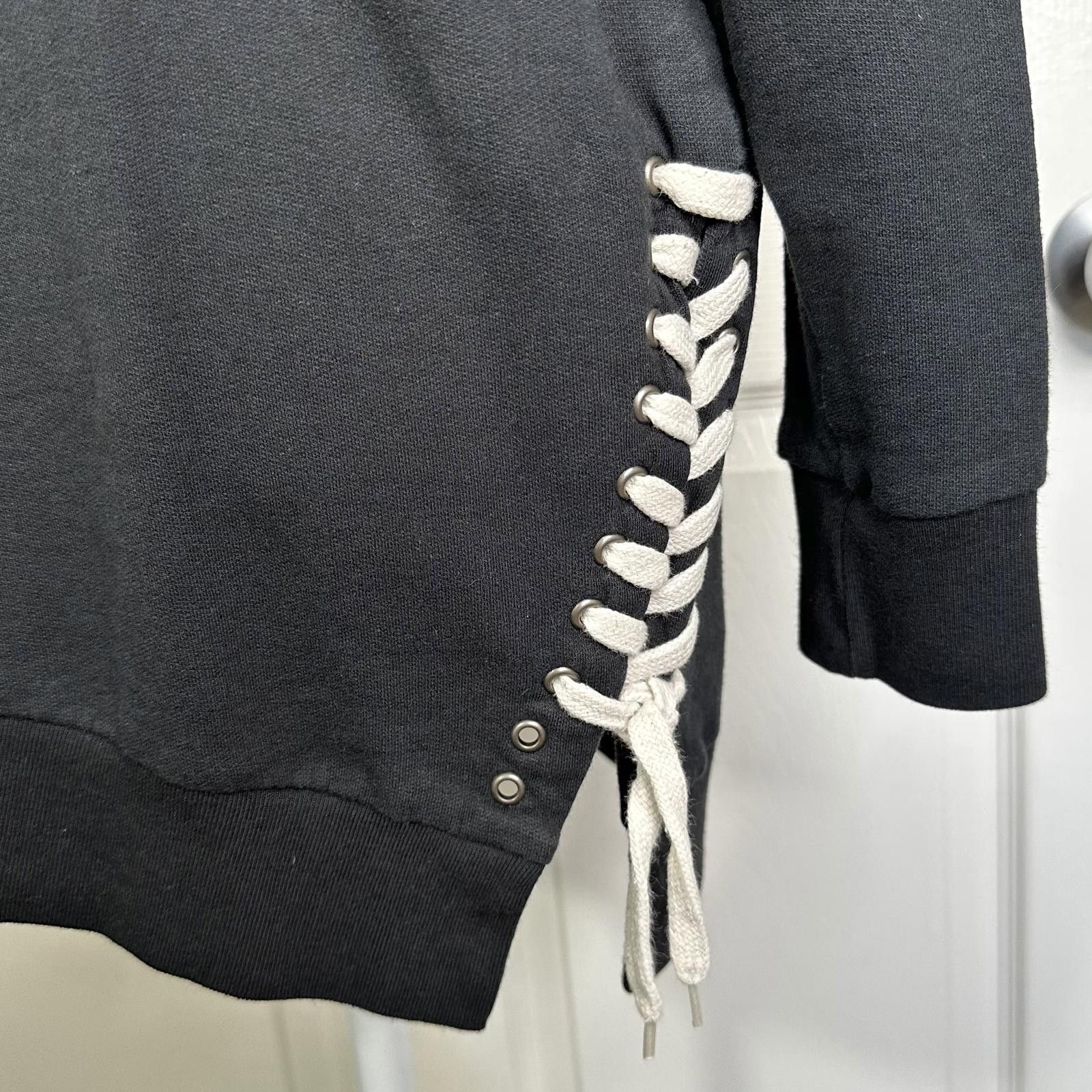 Allsaints AllSaints Lace-Up Crewneck Sweatshirt Black Women’s Size S Size S / US 4 / IT 40 - 7 Thumbnail