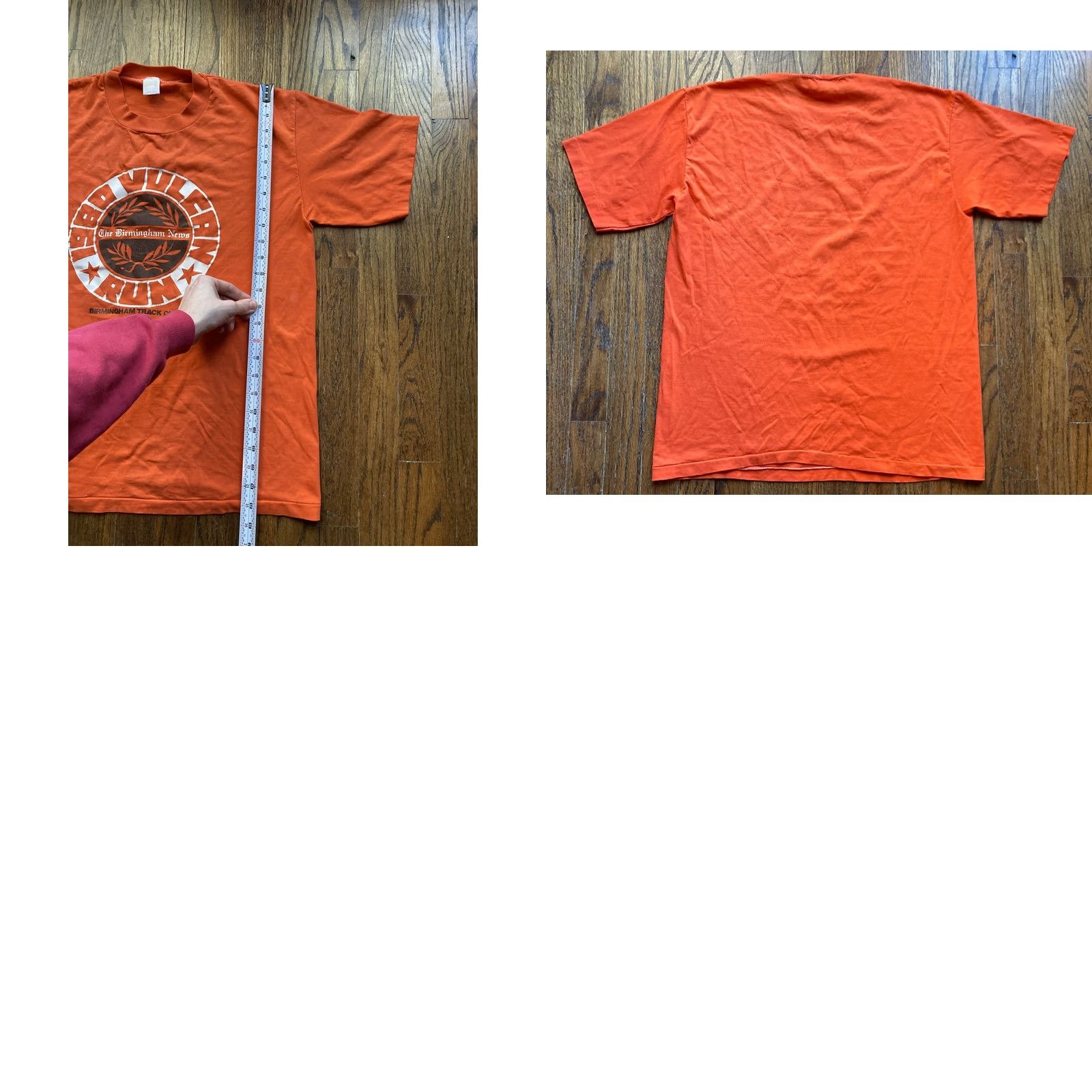Vintage VTG Vulcan Run Shirt Size XL Orange 1980 Birmingham AL Marathon Single Stitch T Men Size US XL / EU 56 / 4 - 8 Thumbnail