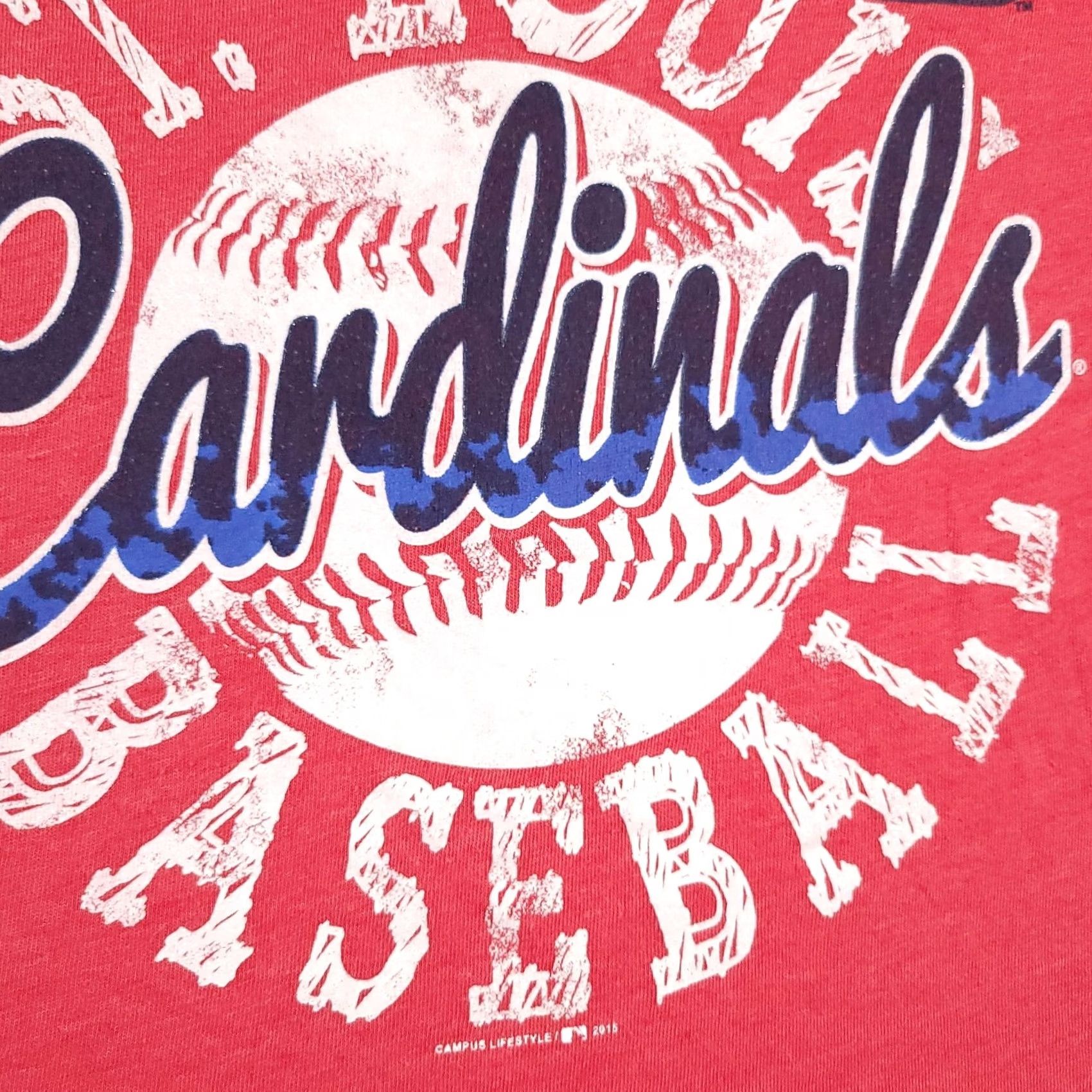 MLB St. Louis Cardinals MLB Shirt Women's Large Red V Neck Glitter Graphic Baseball Cap Sleeve T-Shirt Size L / US 10 / IT 46 - 4 Thumbnail