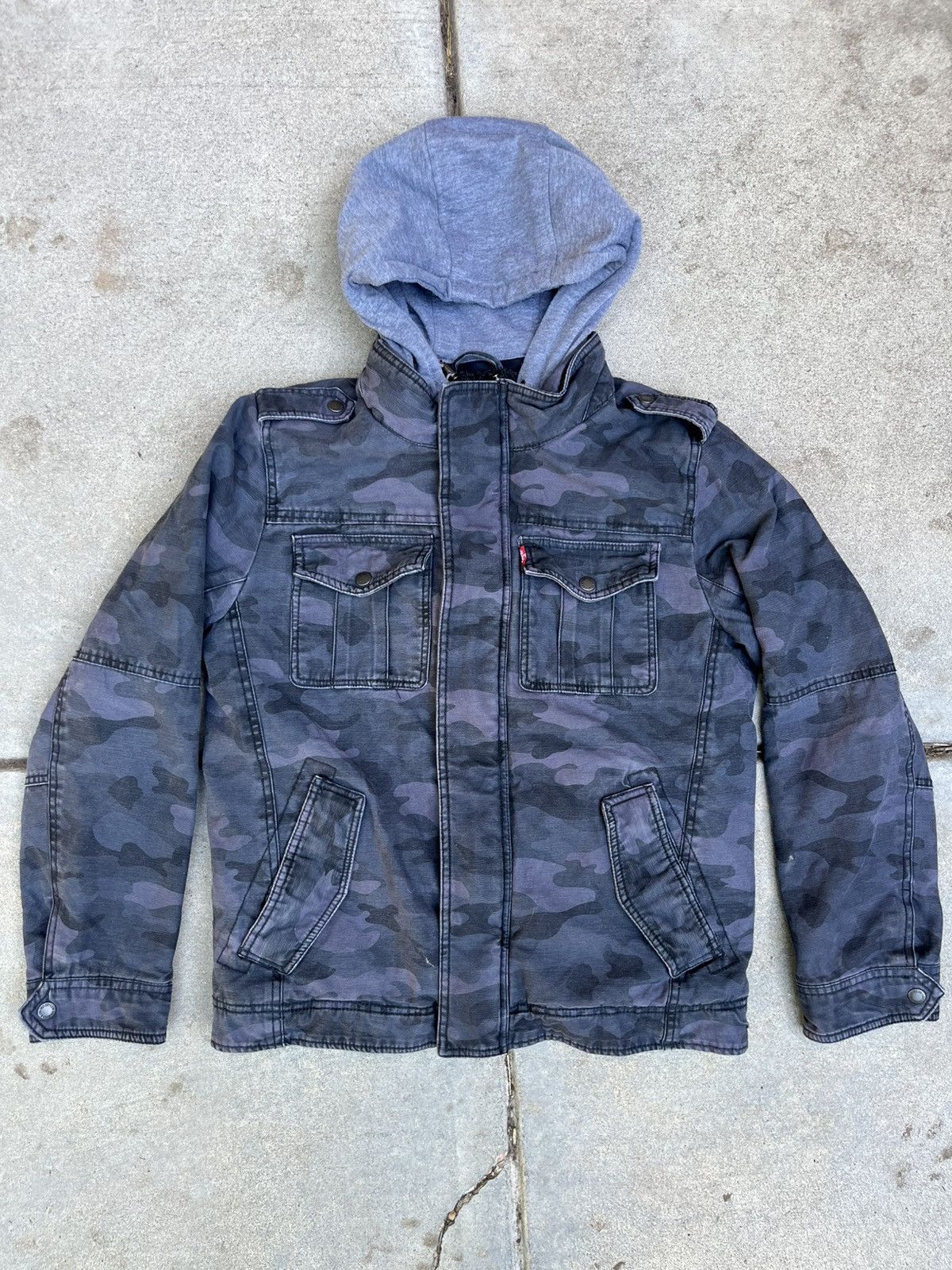 Levi's Levis Y2K Hoodie Liner / Gray Camo Jacket Size US S / EU 44-46 / 1 - 2 Thumbnail