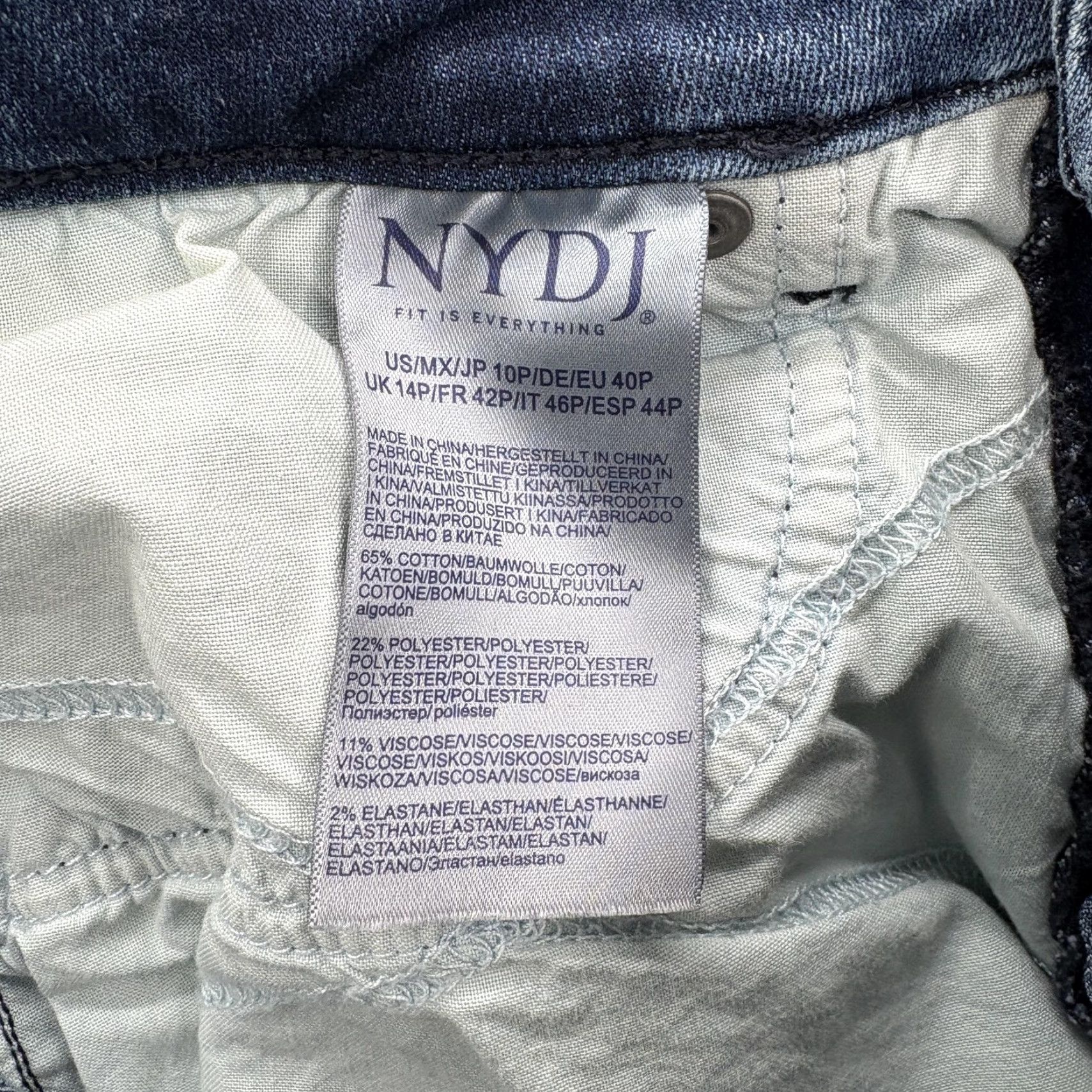 NYDJ NYDJ Jeans Womens 10P Petite Blue Straight High Rise Lift Tuck Stretch Denim Size 32" / US 10 / IT 46 - 5 Thumbnail