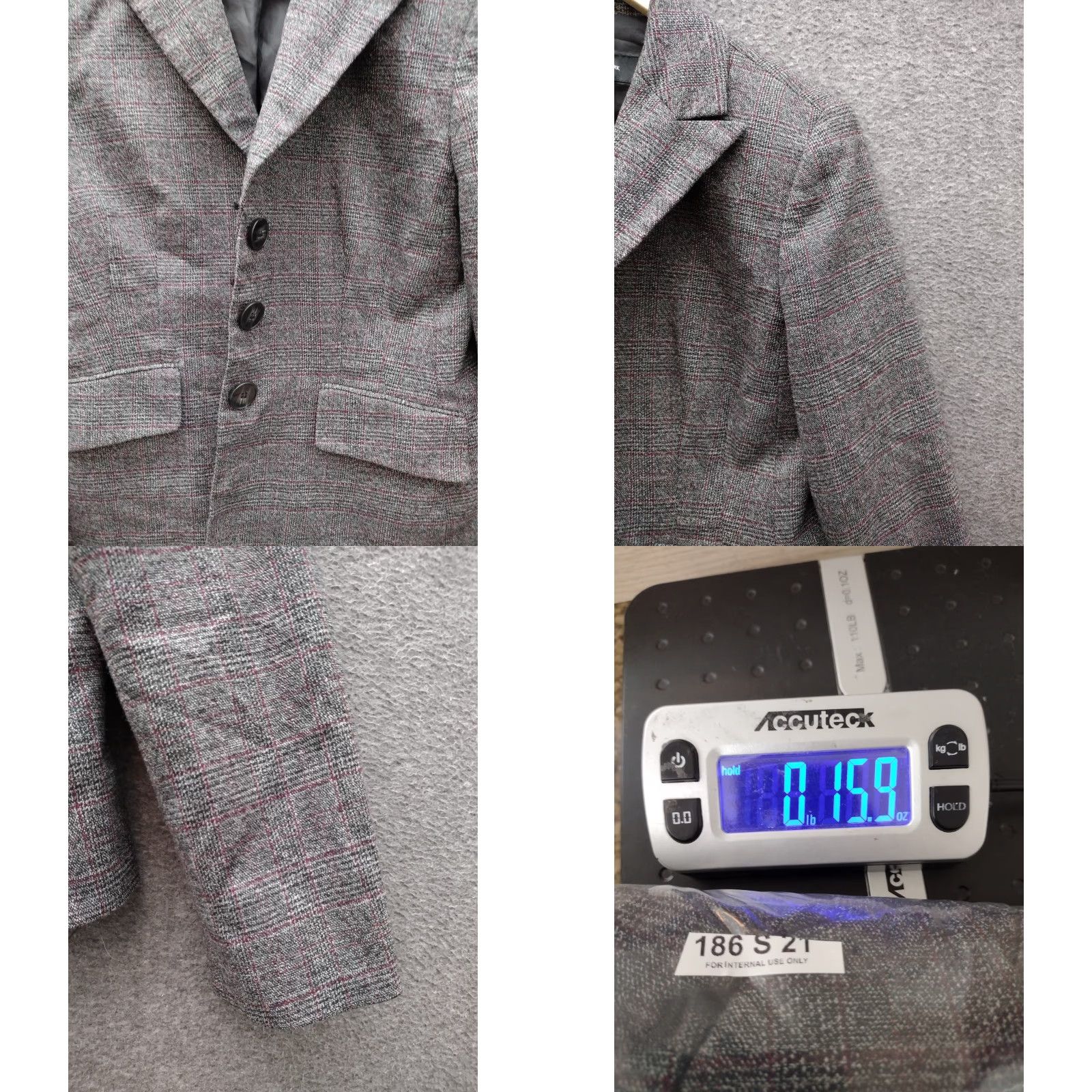 Jones New York VINTAGE Jones New York Blazer Women's 16P Petite 3 Button Pocket Office Career Work Plaid Gray Size M / US 6-8 / IT 42-44 - 8 Thumbnail