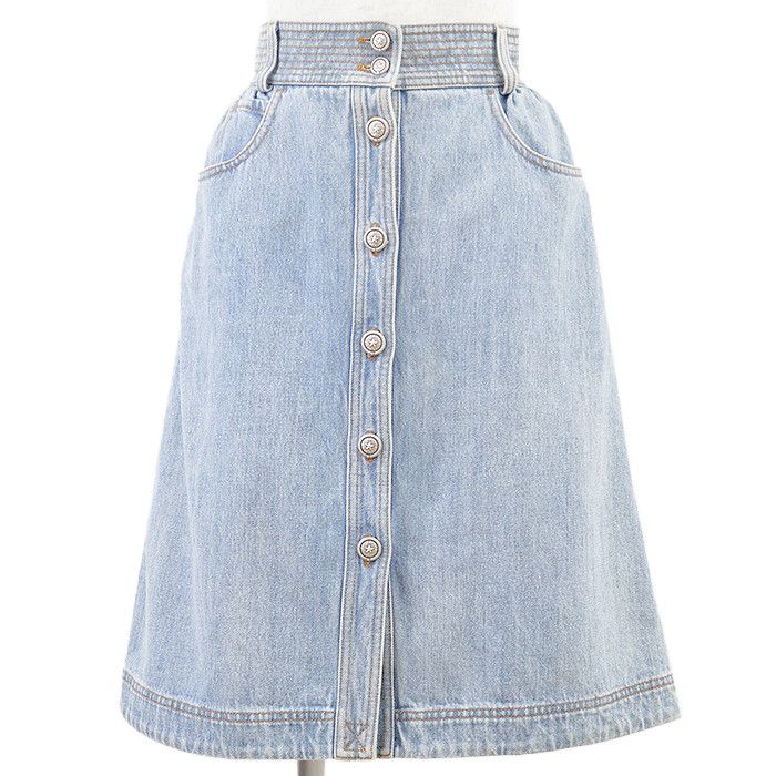 Chanel Chanel Chanel Metiers d'Art Paris-Dallas Denim Skirt Textile Skirts P49386 DUTY FREE for USA Size ONE SIZE - 1 Thumbnail