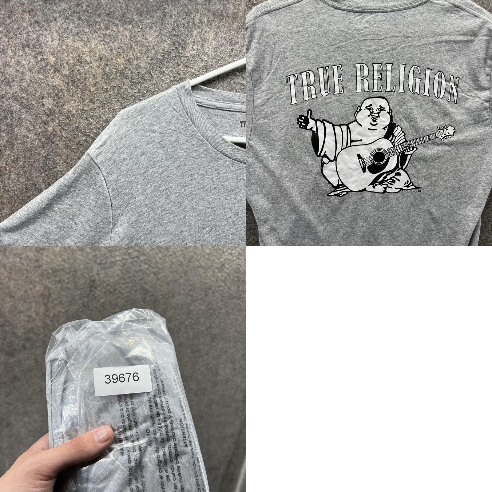 True Religion True Religion Shirt Mens Large Gray Buddha Guitar Graphic Tee Music Casual Shirt Size US L / EU 52-54 / 3 - 8 Thumbnail