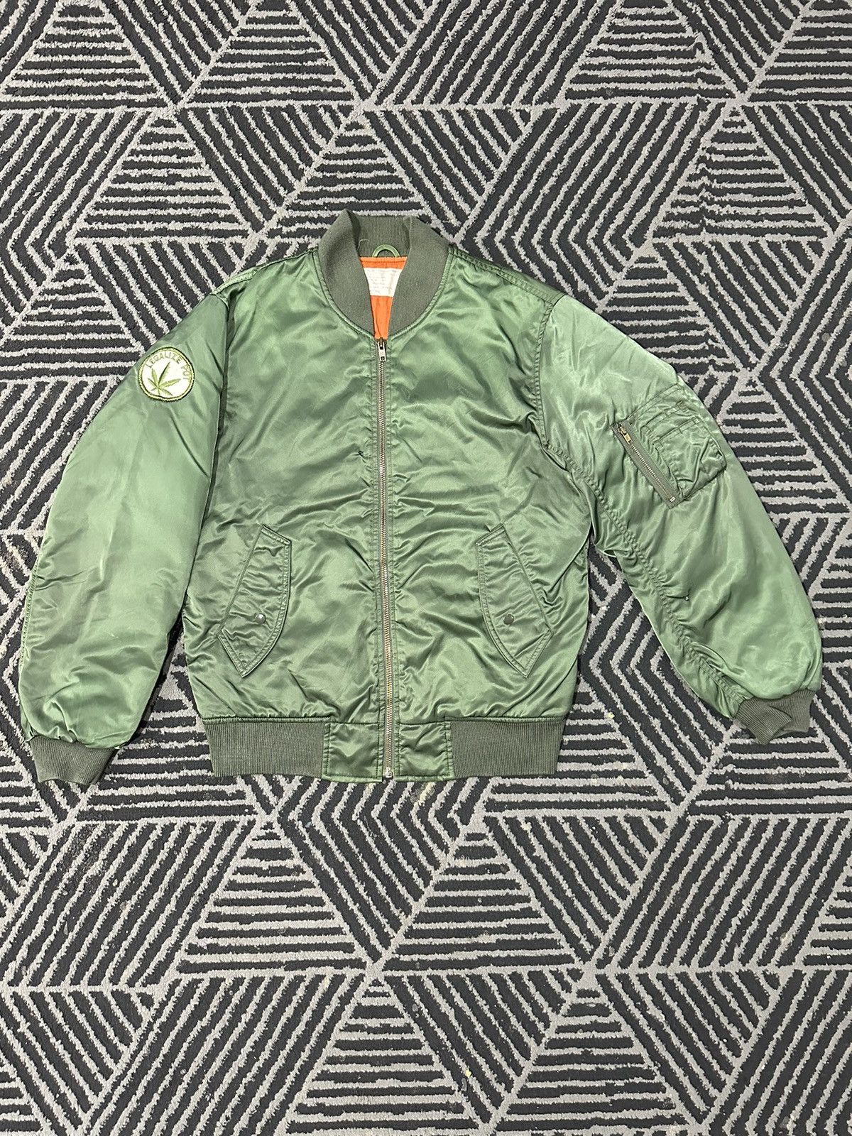 Vintage MA-1 Patches Zipper Bomber Jacket