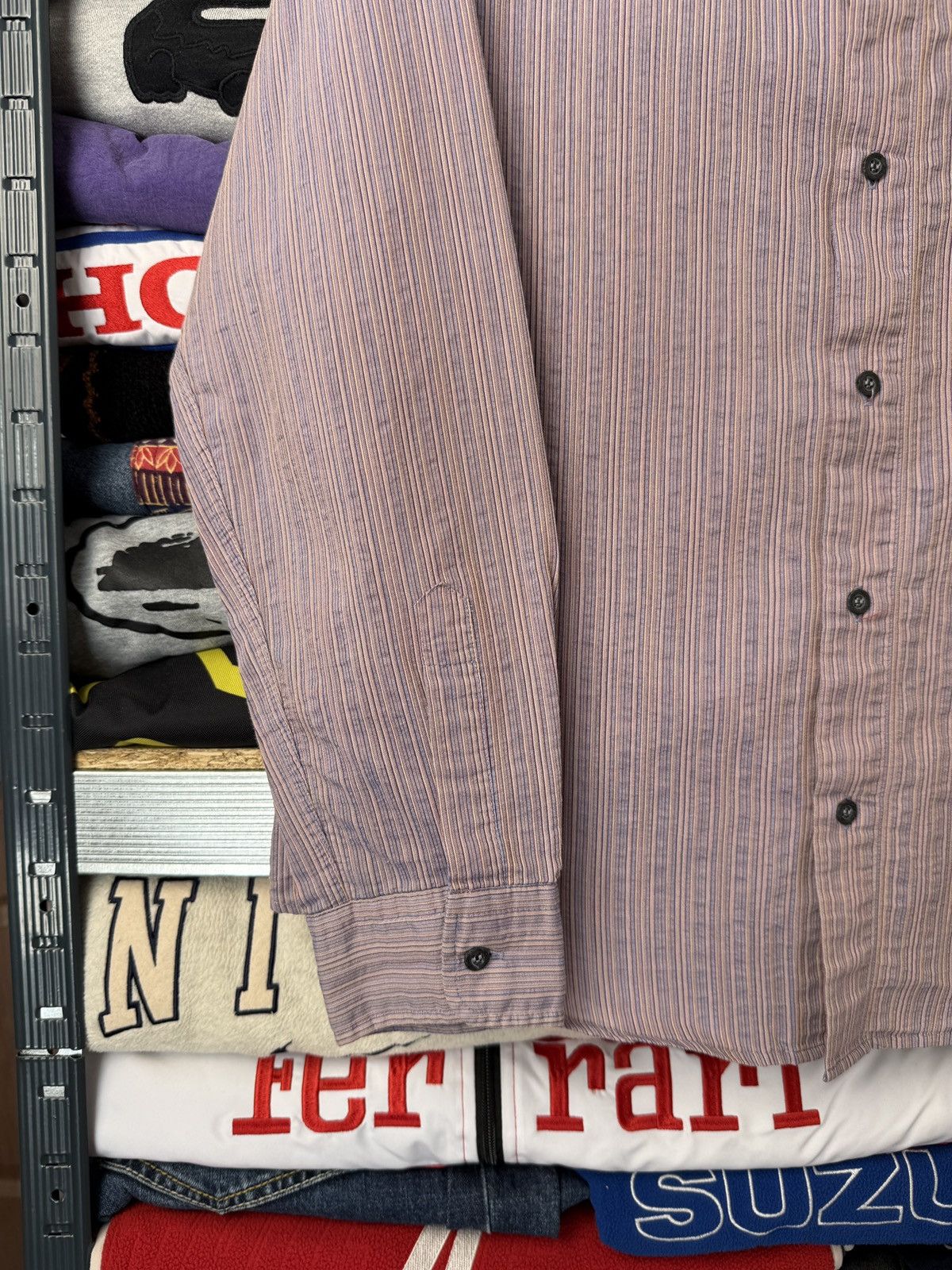 Armani Armani Jeans Striped Shirt Button Up Rayon Size US M / EU 48-50 / 2 - 5 Thumbnail