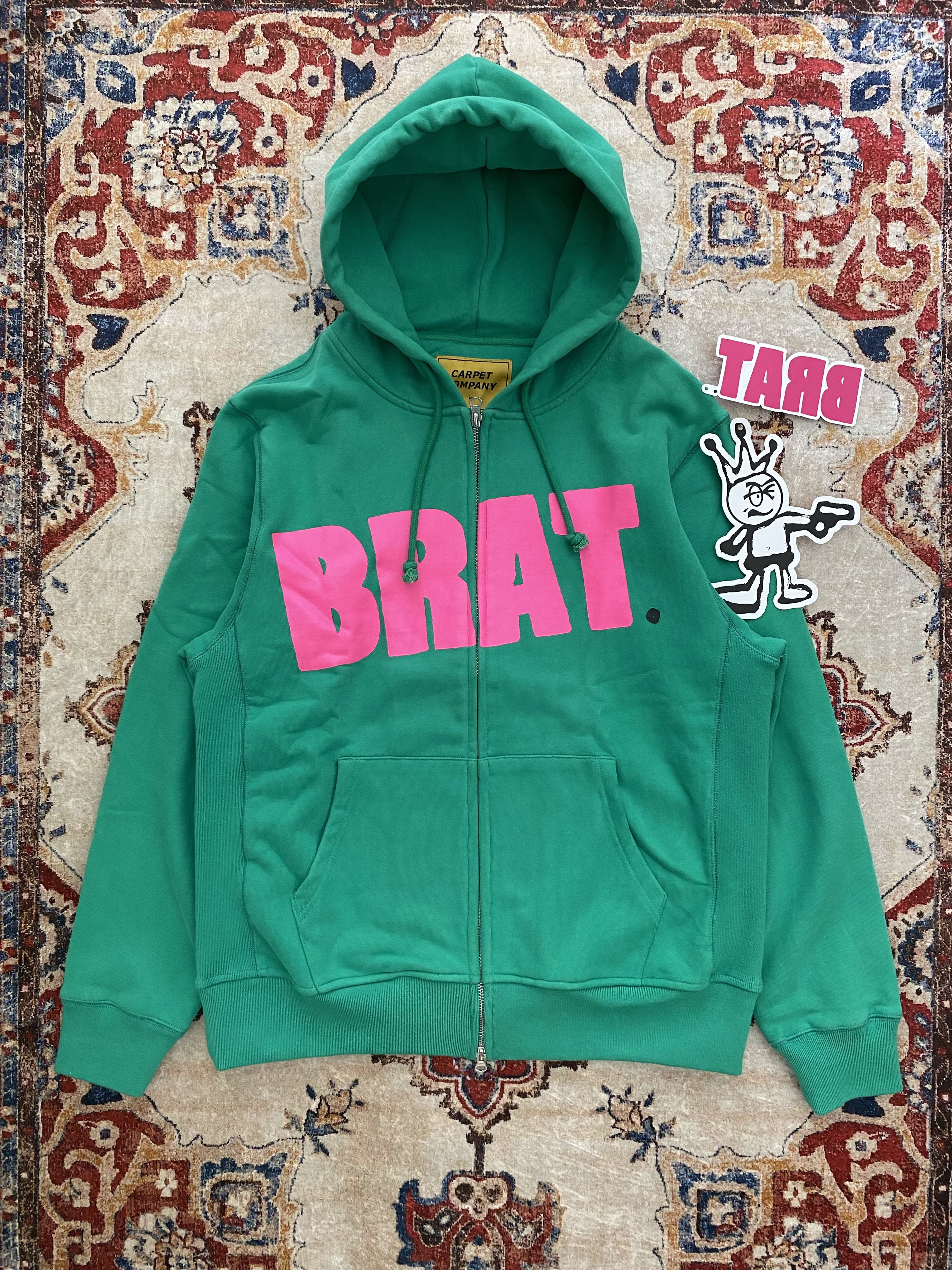 Carpet Company Carpet Company BRAT. Zip Hoodie - Green Size US M / EU 48-50 / 2 - 1 Thumbnail
