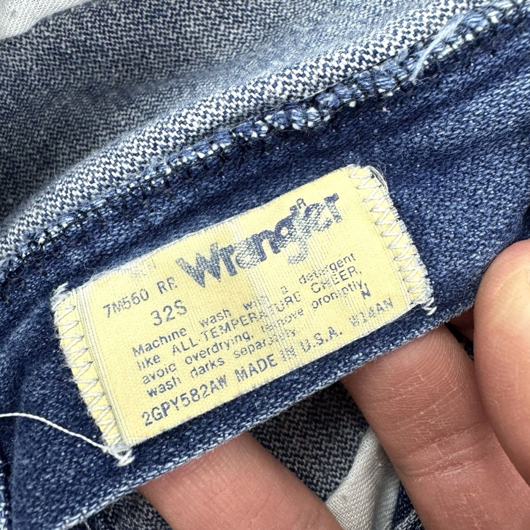 Wrangler VINTAGE Wrangler Jeans Men 28x29 Zip USA 70s 80s Cowboy Hippie Denim Blue Cotton Straight Made In USA Size US 28 / EU 44 - 5 Thumbnail