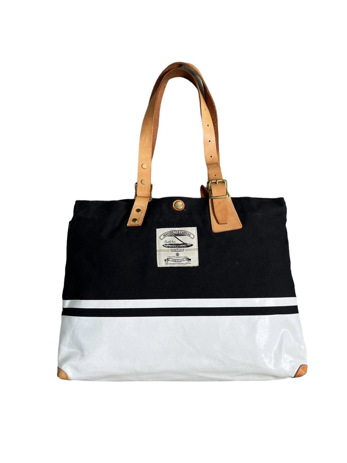 Japanese Brand × MasterPiece × Porter Masterpiece 🇯🇵 Master Tex Canvas Zipper Tote/ Hand Carry Bag Size ONE SIZE - 4 Thumbnail